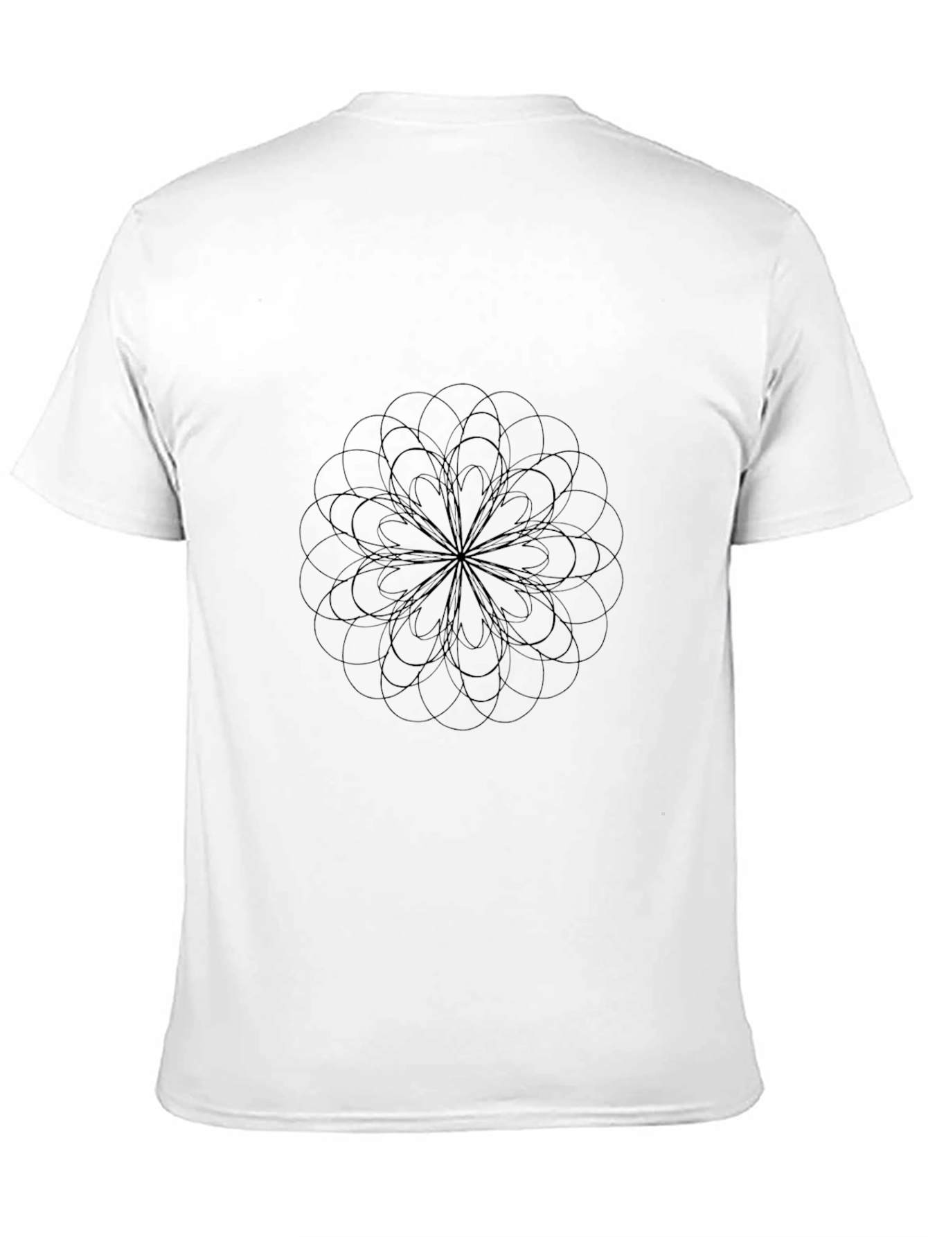 Abstract Geometric Flower Graphic Black T-Shirt