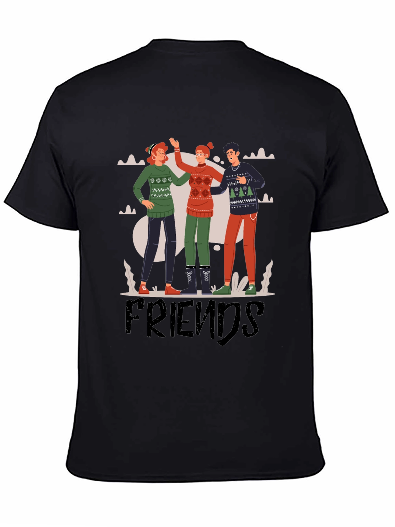 Friends Graphic Tee - Crew Neck Casual Shirt