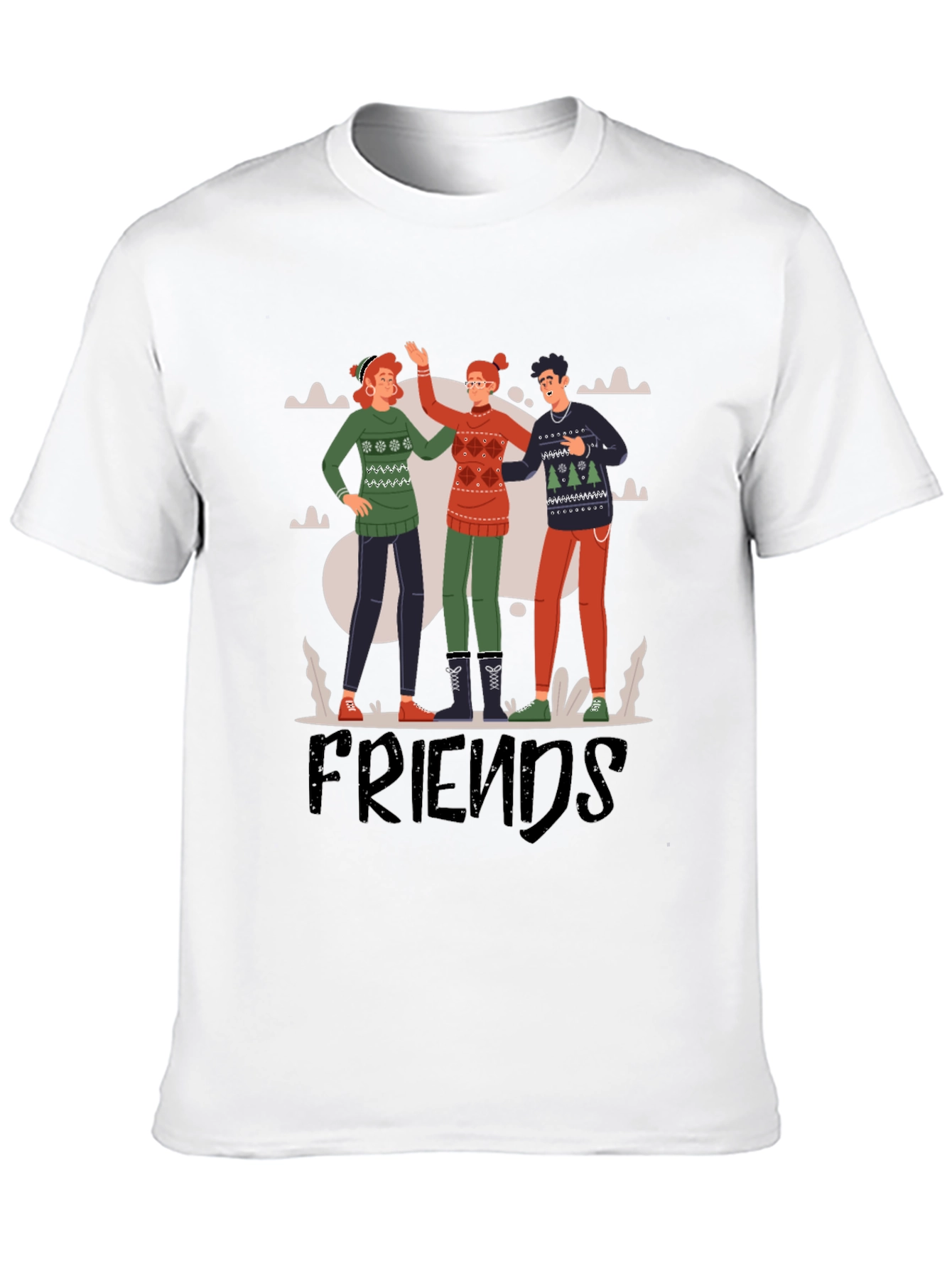 Friends Graphic Tee - Crew Neck Casual Shirt