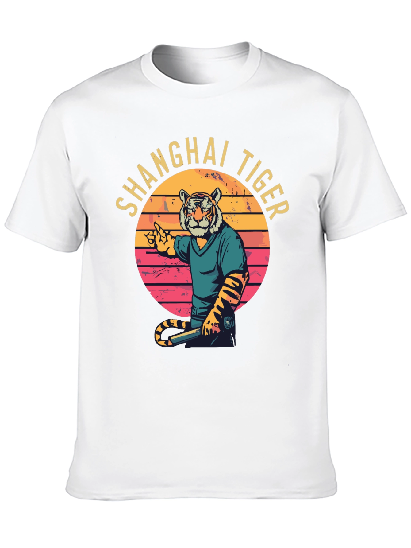 Shanghai Tiger Graphic Tee - Retro Style T-Shirt