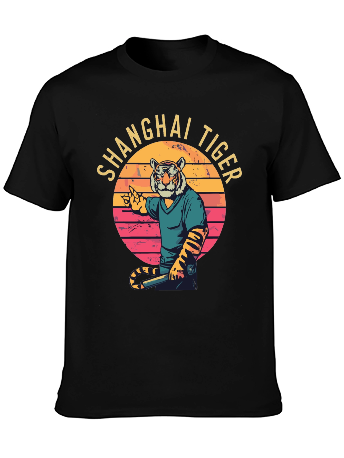 Shanghai Tiger Graphic Tee - Retro Style T-Shirt