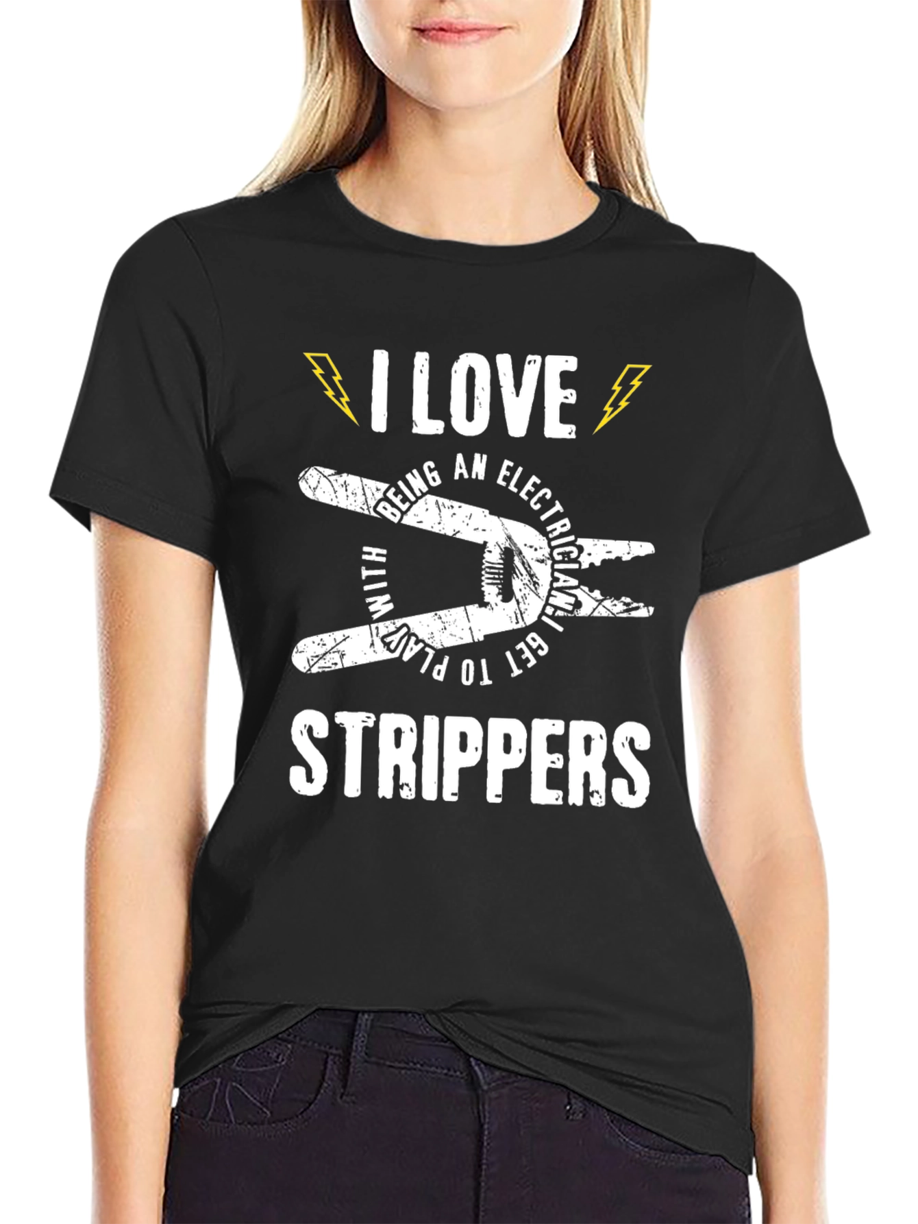 Electrician Stripper T-Shirt - I Love Being an Electrician