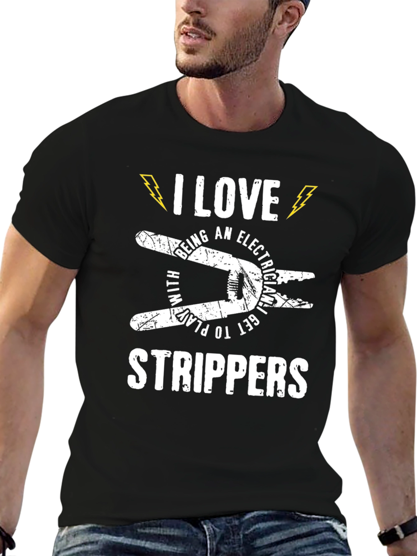 Electrician Stripper T-Shirt - I Love Being an Electrician