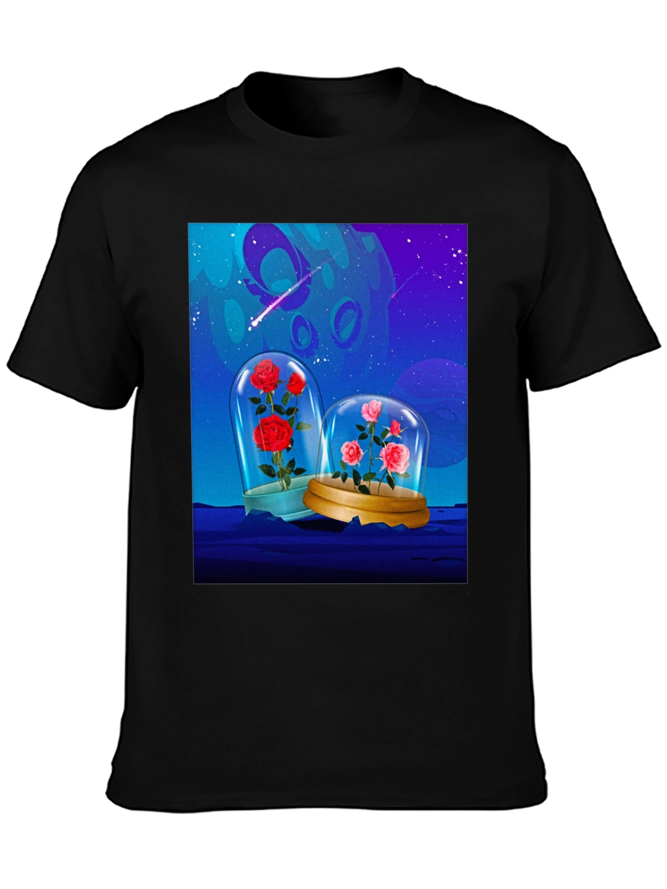 Enchanted Roses T-Shirt - Galaxy Bloom