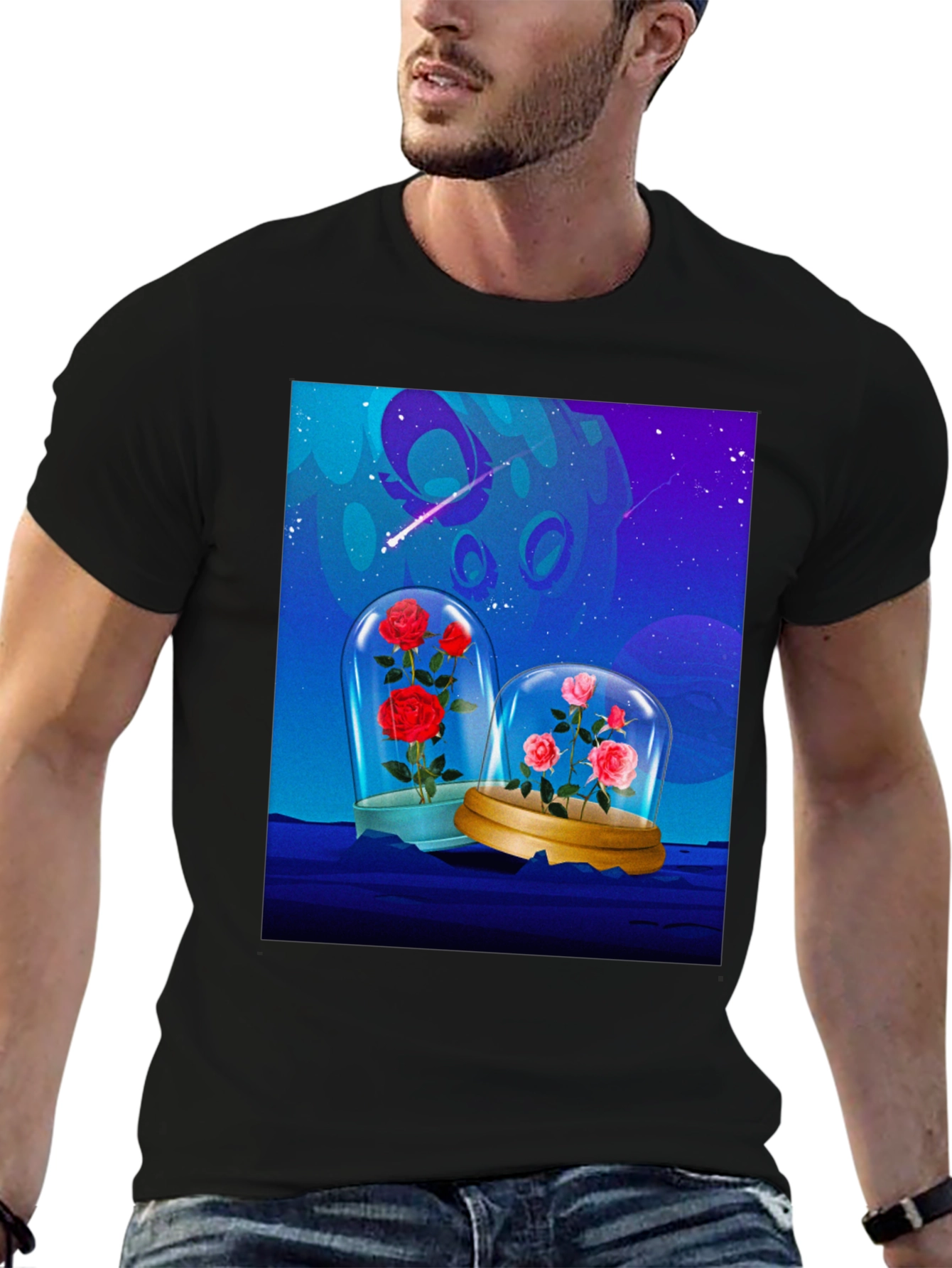 Enchanted Roses T-Shirt - Galaxy Bloom