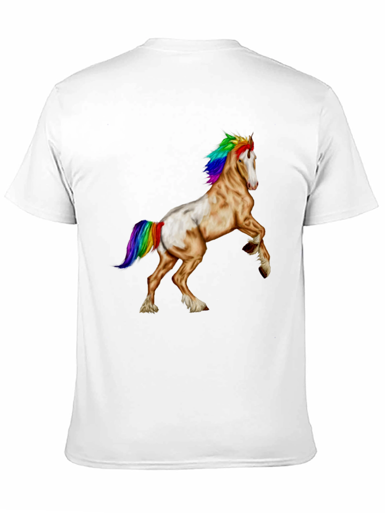 Rainbow Mane Horse Graphic Tee - Black