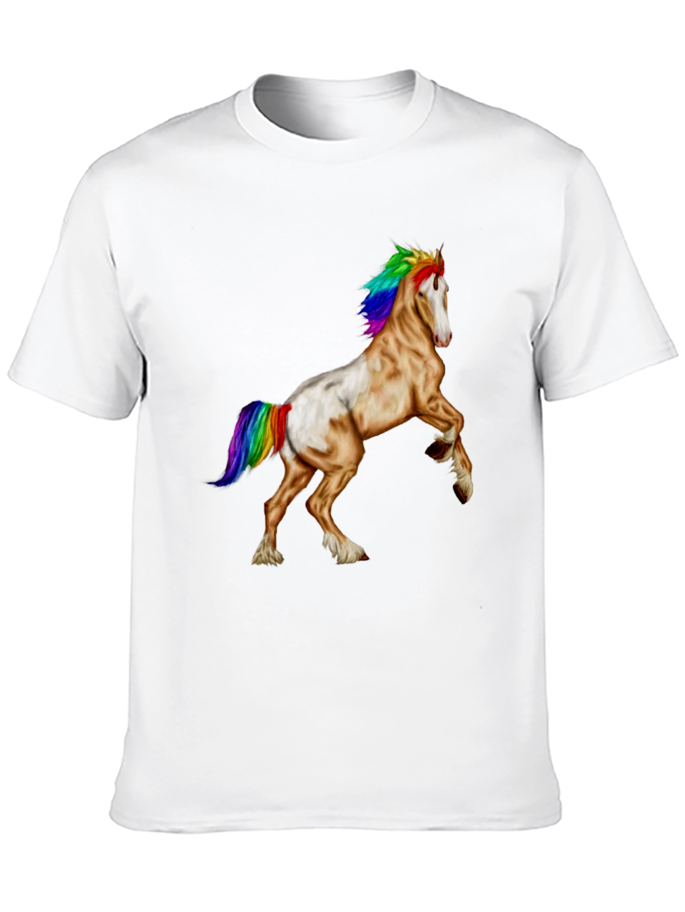 Rainbow Mane Horse Graphic Tee - Black
