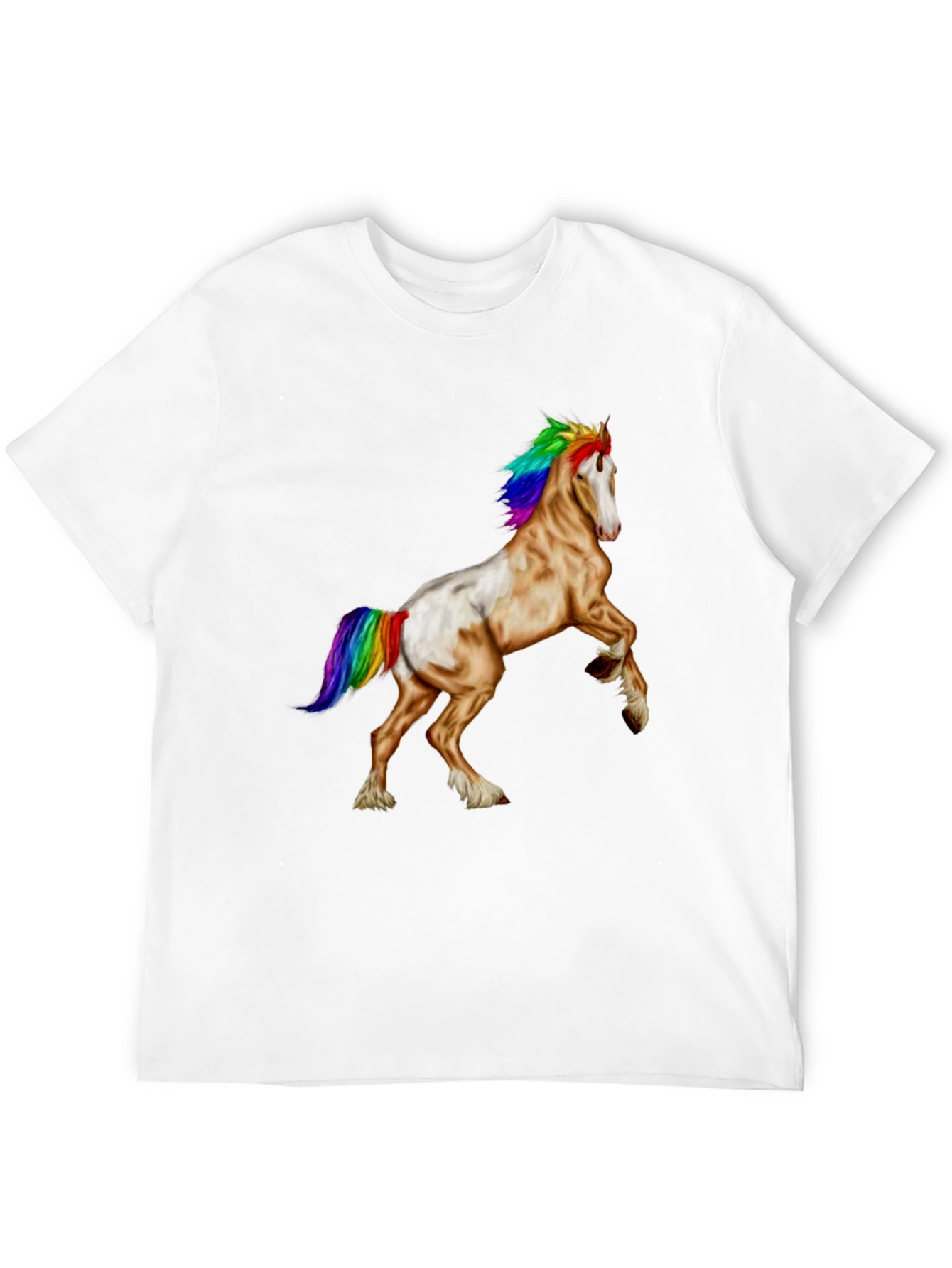 Rainbow Mane Horse Graphic Tee - Black