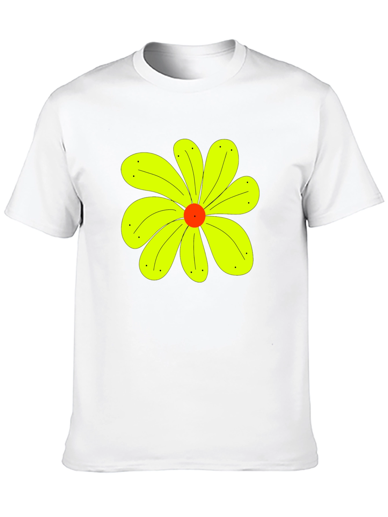Black T-Shirt with Yellow Flower Graphic