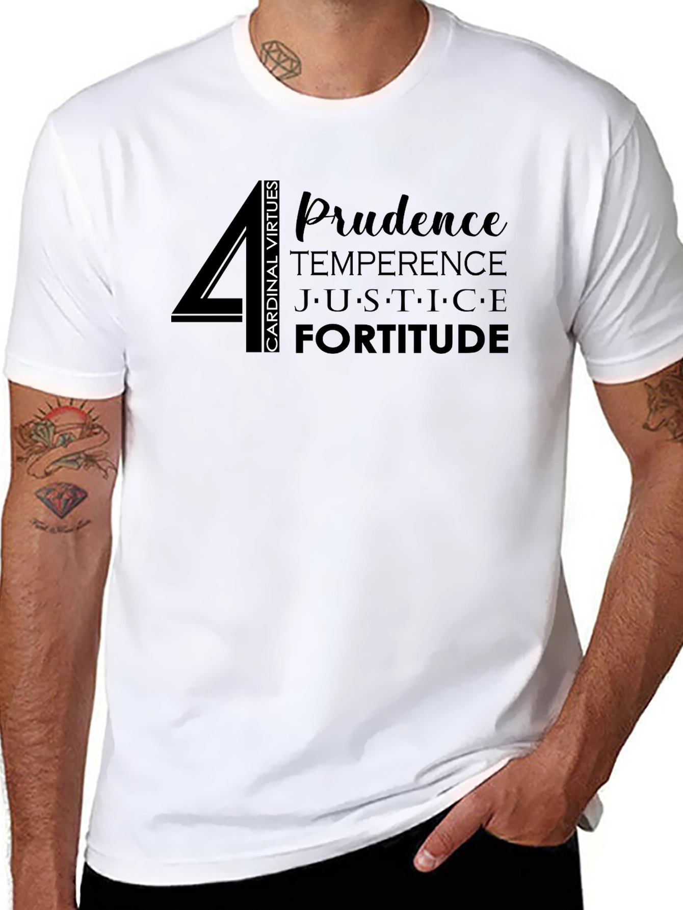 Cardinal Virtues Graphic T-Shirt