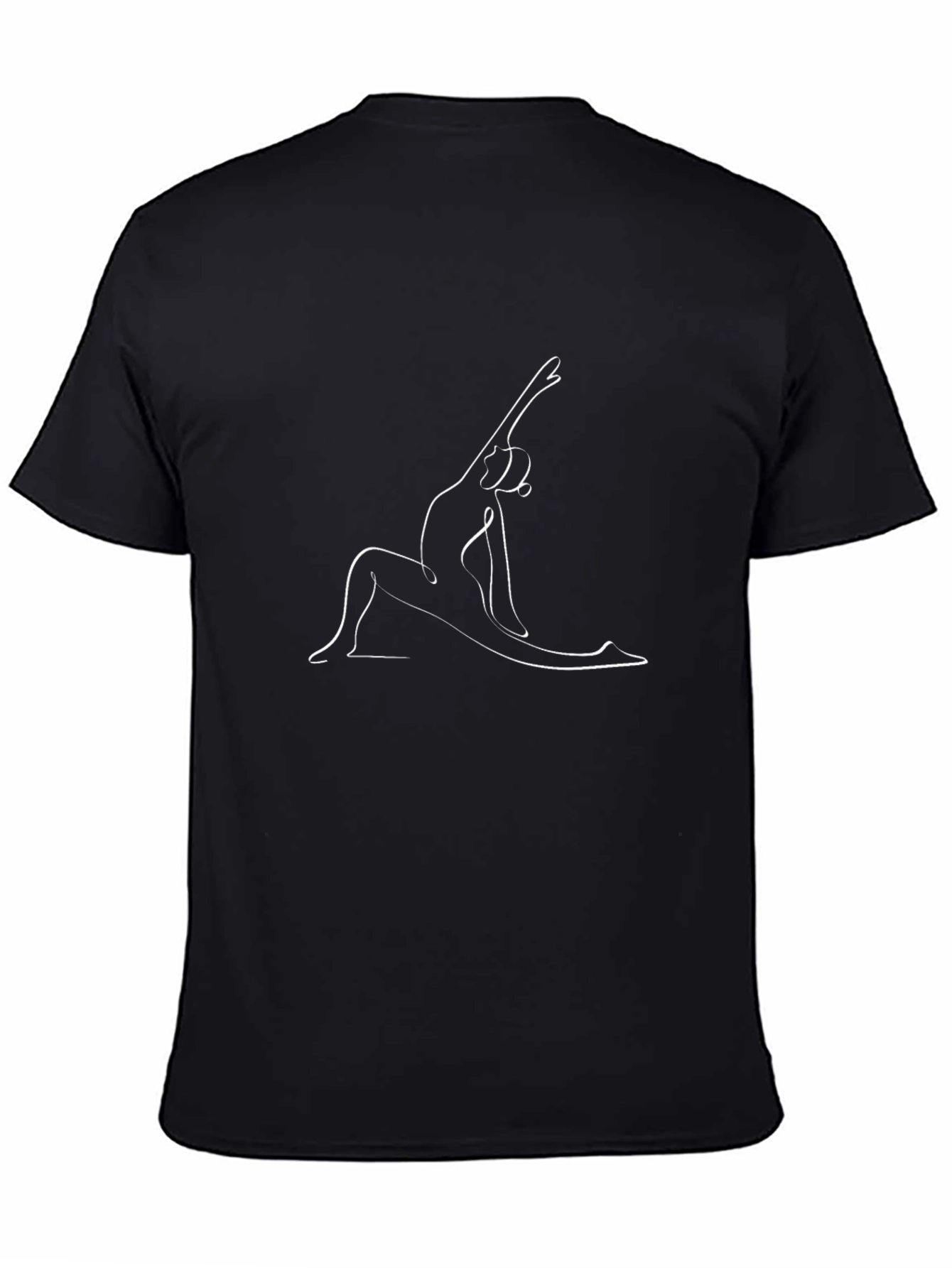 Yoga Pose Graphic Tee - Black Cotton T-Shirt