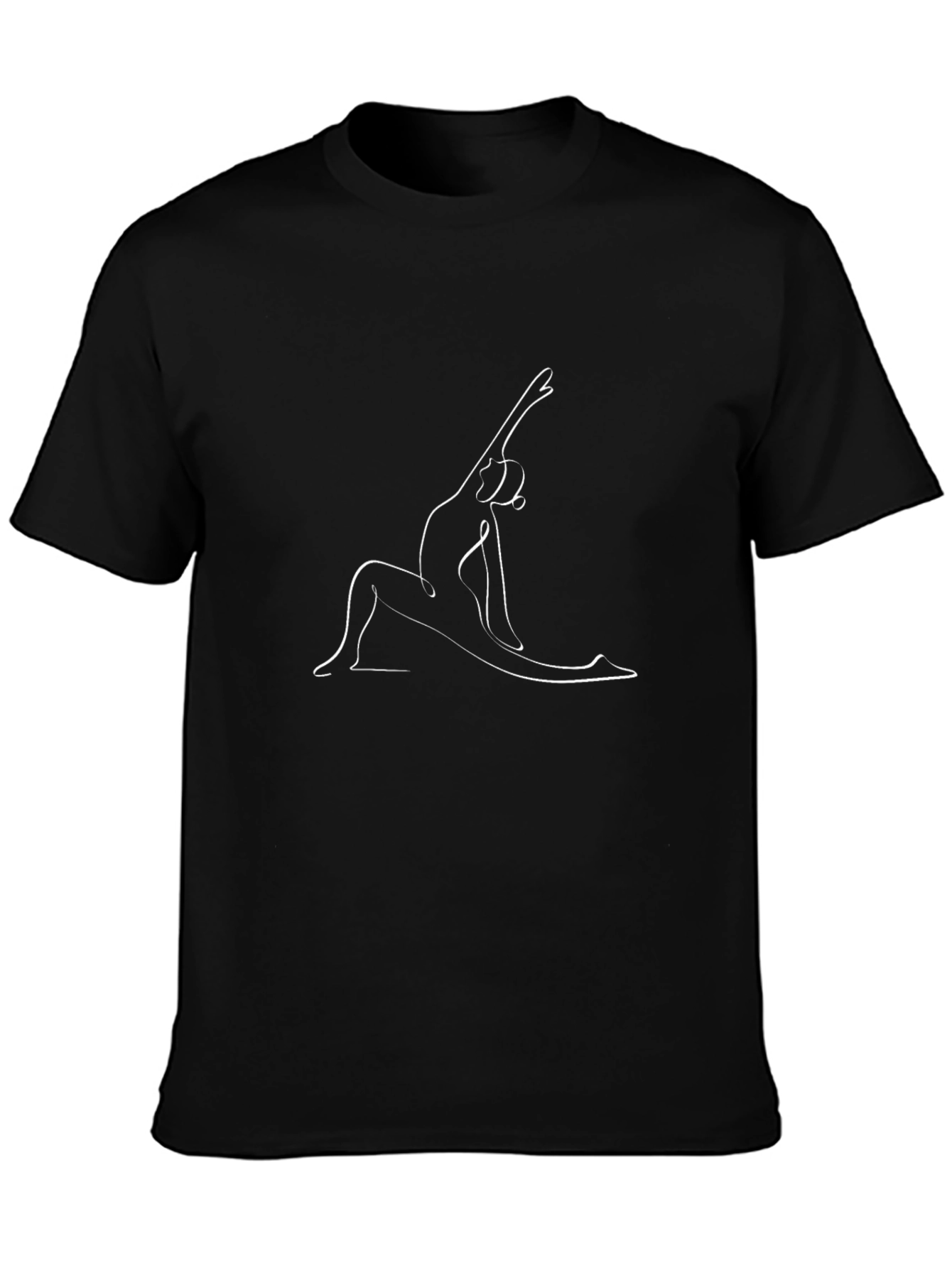 Yoga Pose Graphic Tee - Black Cotton T-Shirt