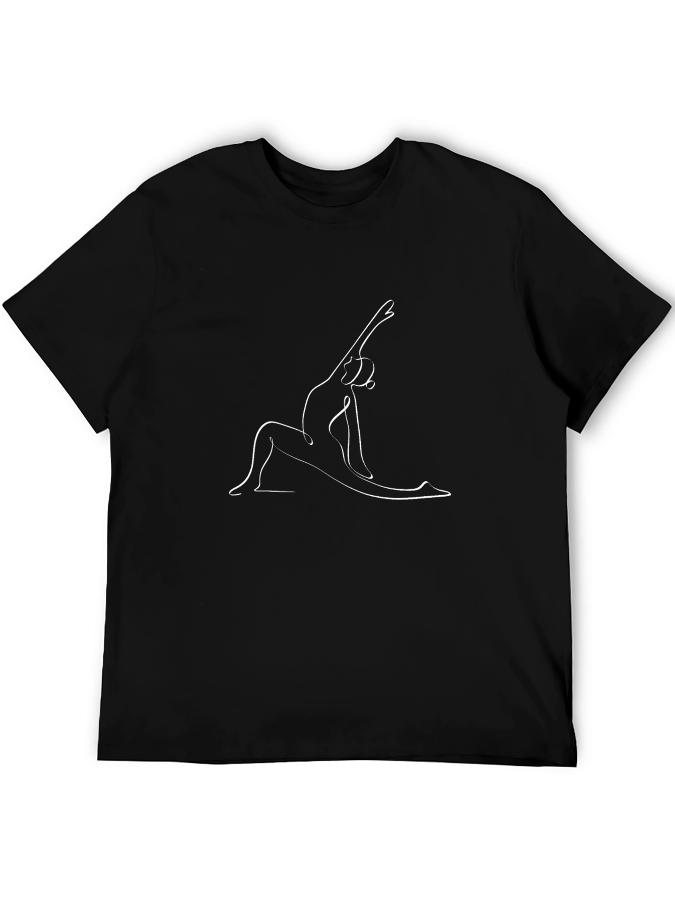 Yoga Pose Graphic Tee - Black Cotton T-Shirt
