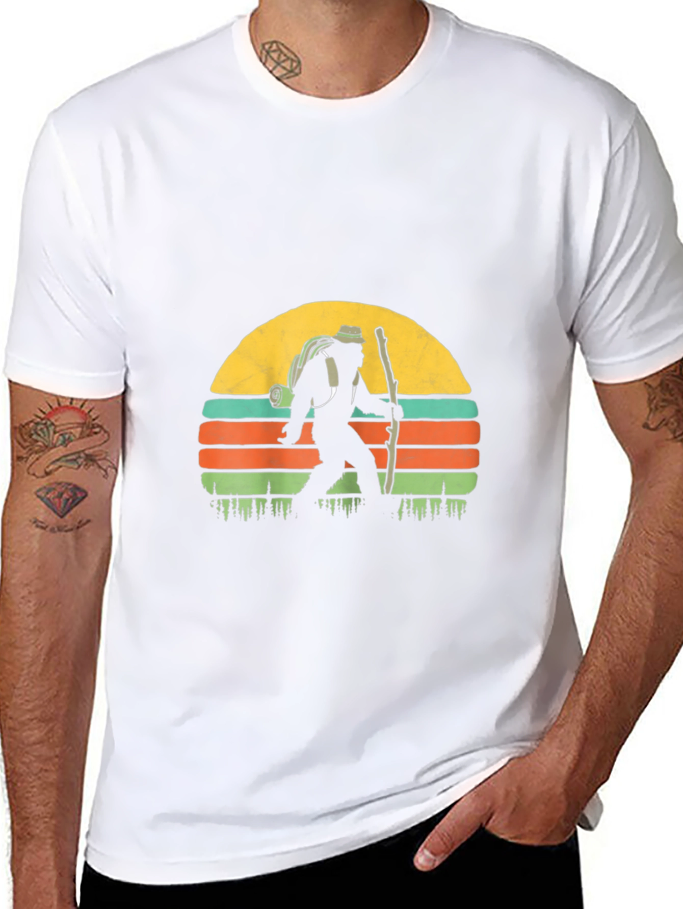 Bigfoot Hiking Sunset T-Shirt