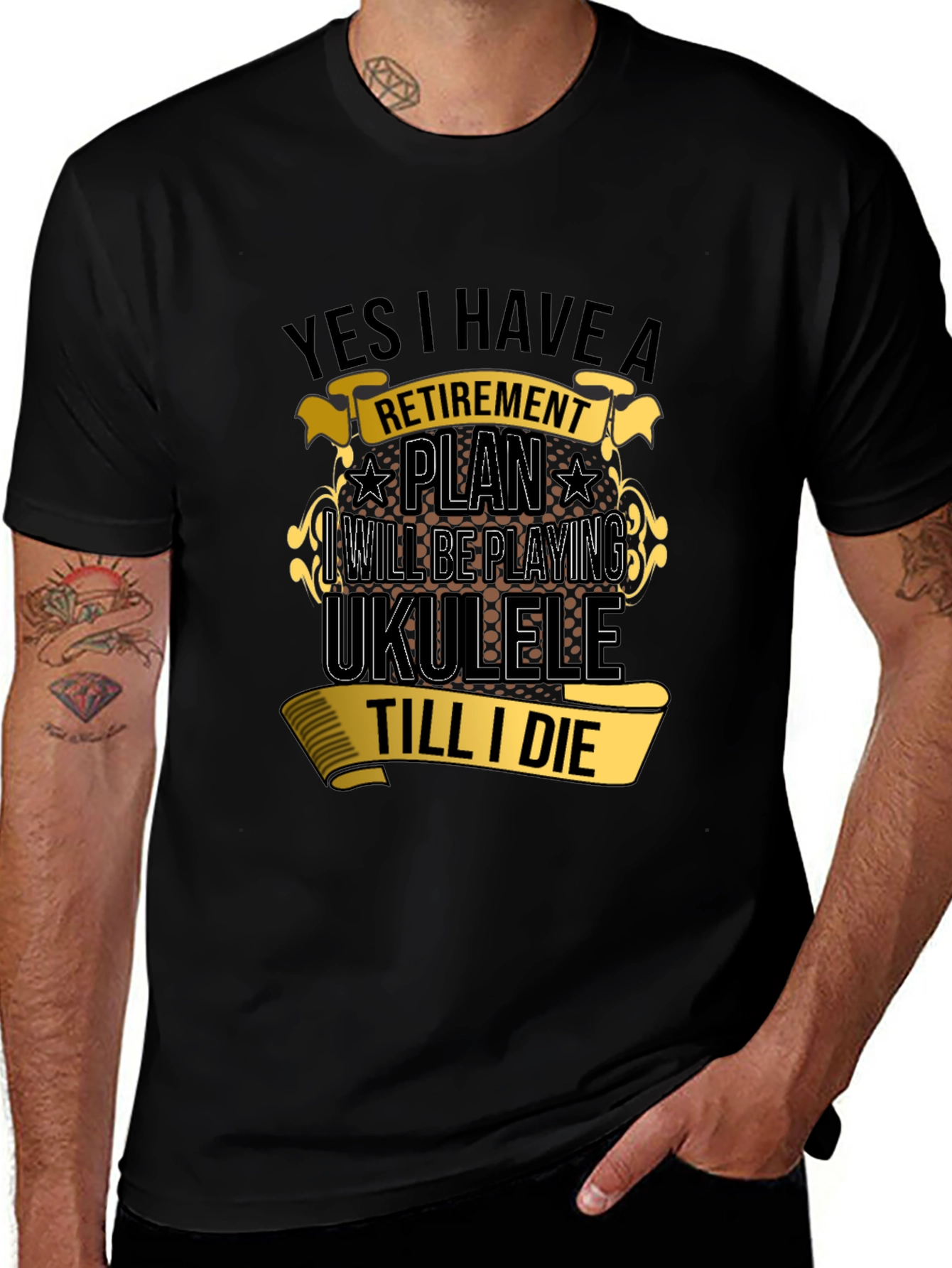 Retirement Ukulele T-Shirt - Play Till I Die!