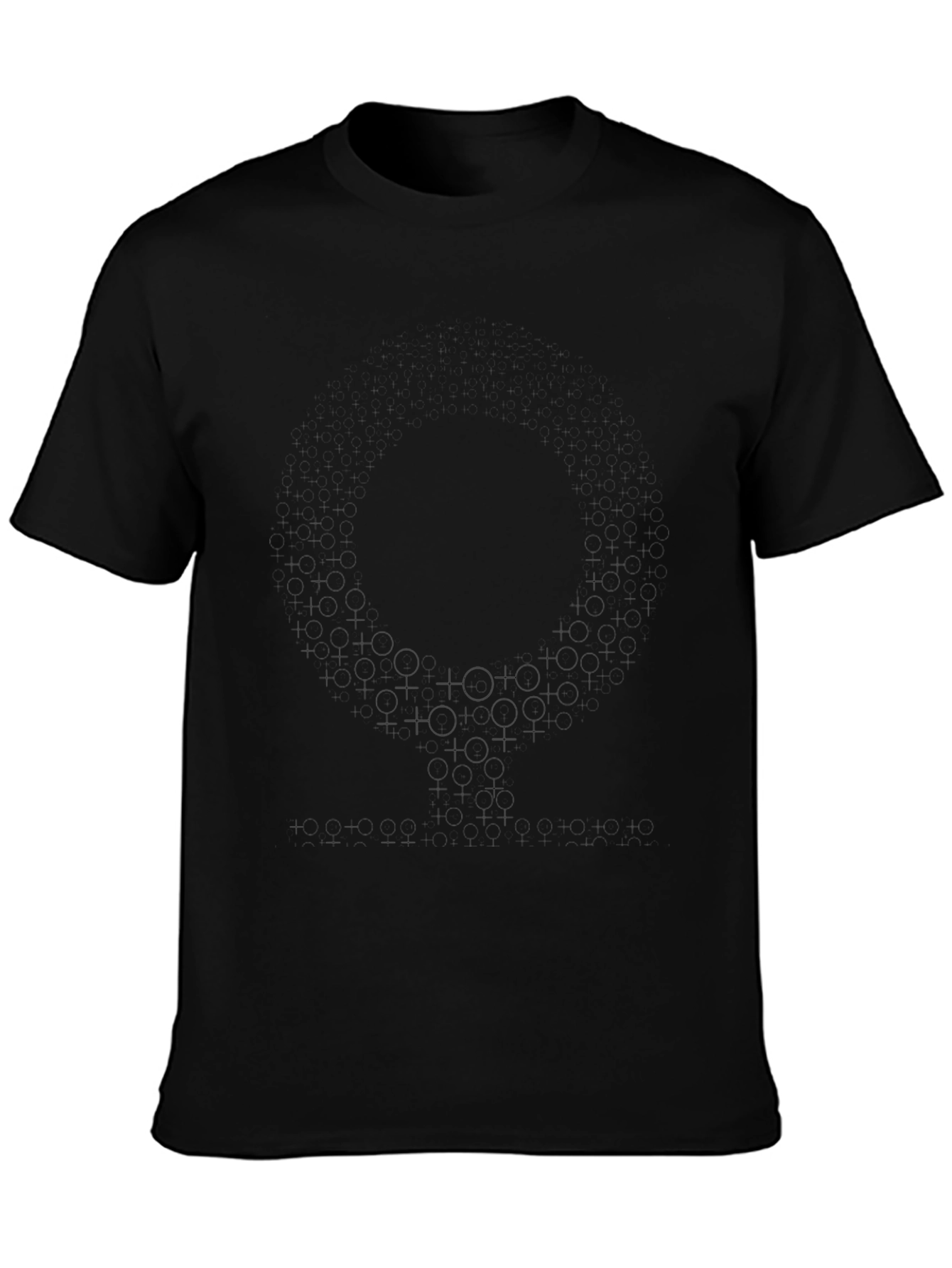 Black Graphic Print Crew Neck Mens T-Shirt