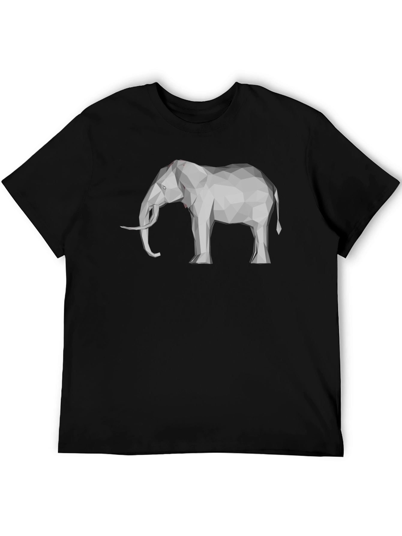 Geometric Elephant Graphic Tee - Stylish Black T-Shirt