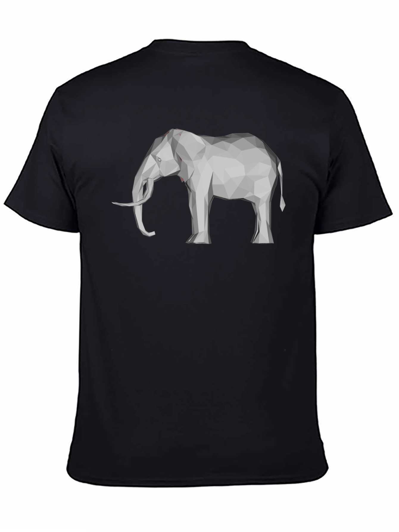 Geometric Elephant Graphic Tee - Stylish Black T-Shirt