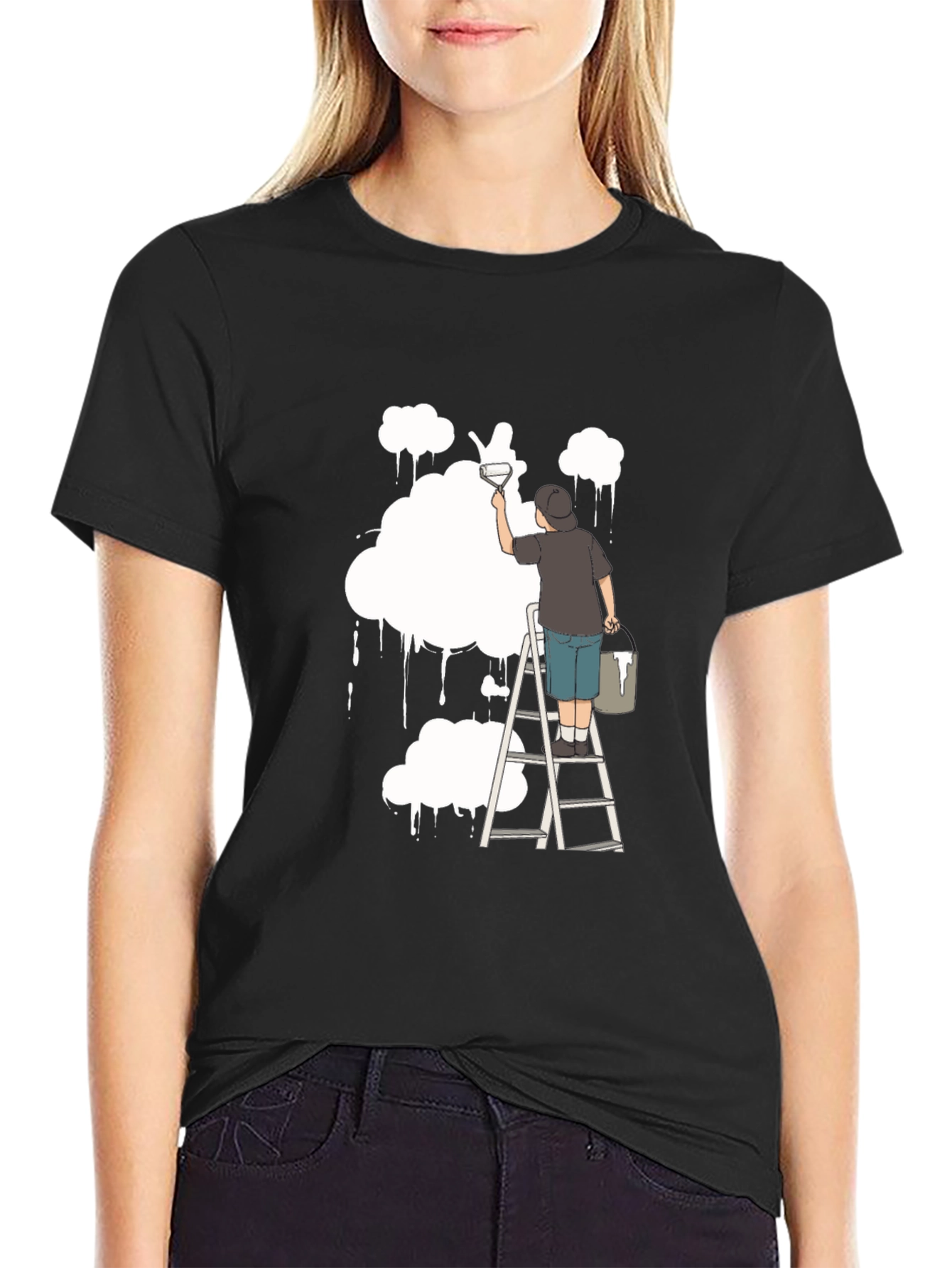 Cloud Painter T-Shirt - Unique Artistic Design
