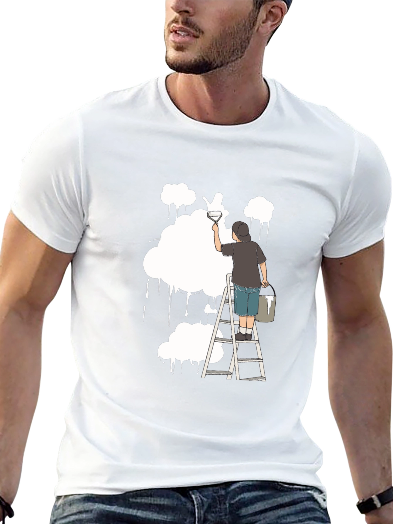 Cloud Painter T-Shirt - Unique Artistic Design