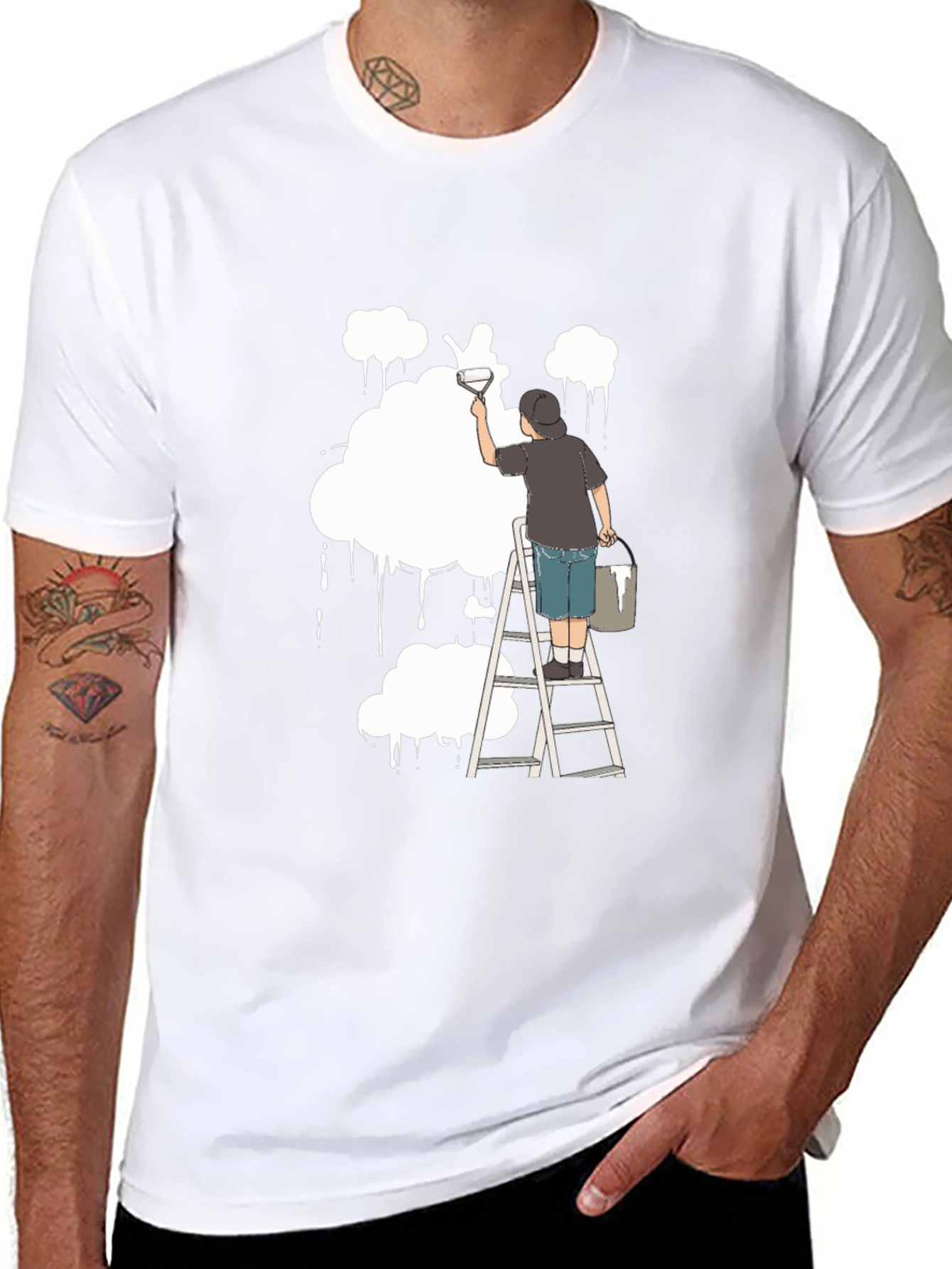 Cloud Painter T-Shirt - Unique Artistic Design
