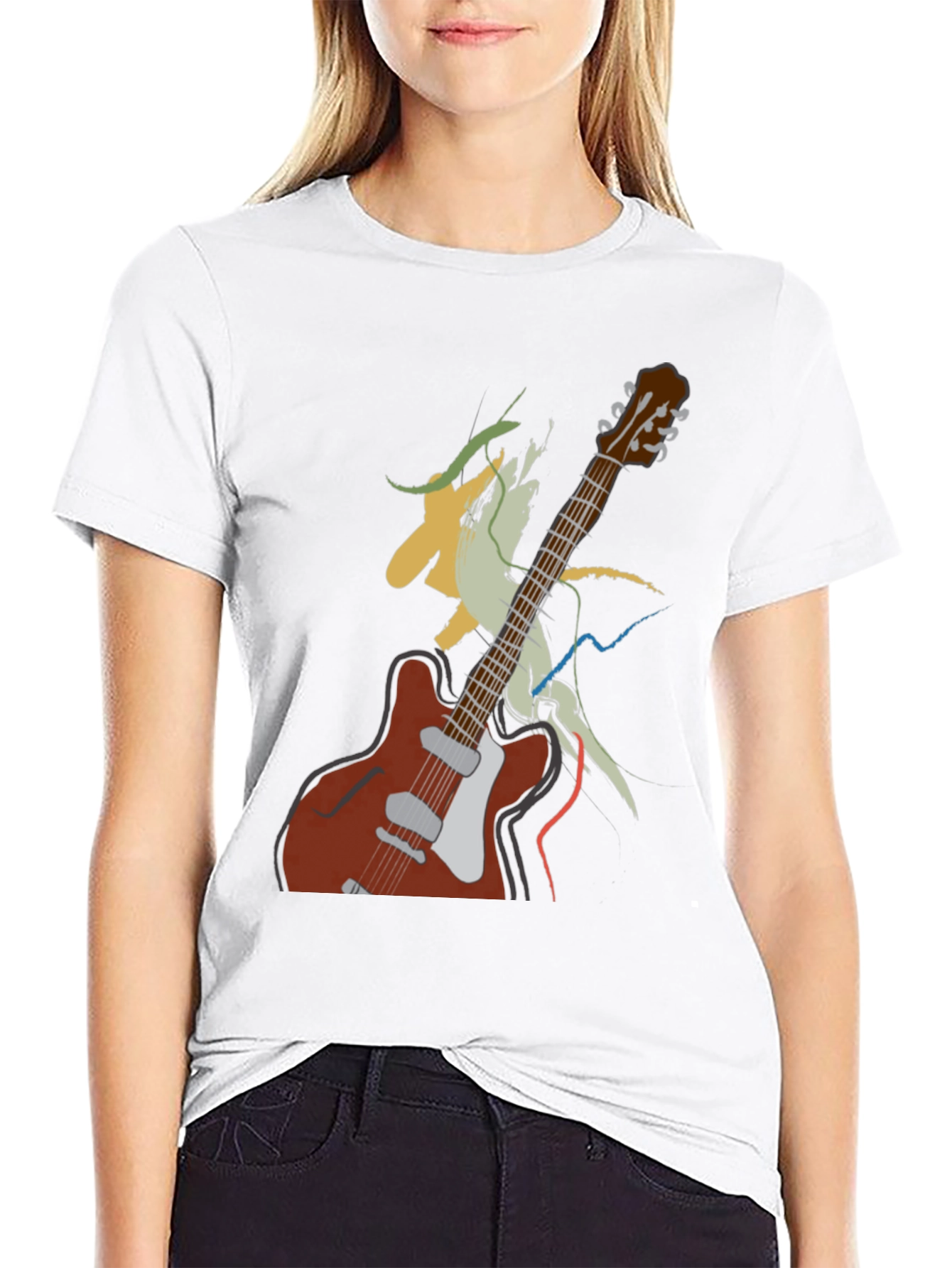 Guitar Graphic Tee - Artistic Music Lover Shirt