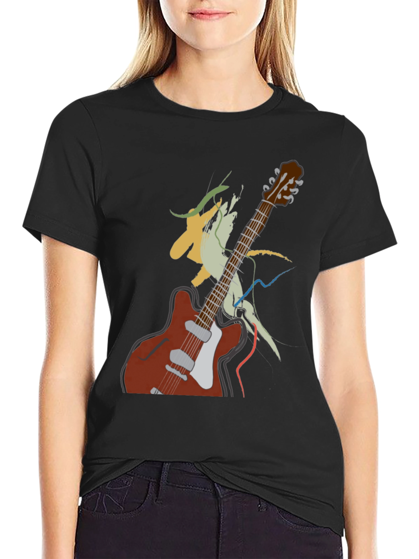 Guitar Graphic Tee - Artistic Music Lover Shirt