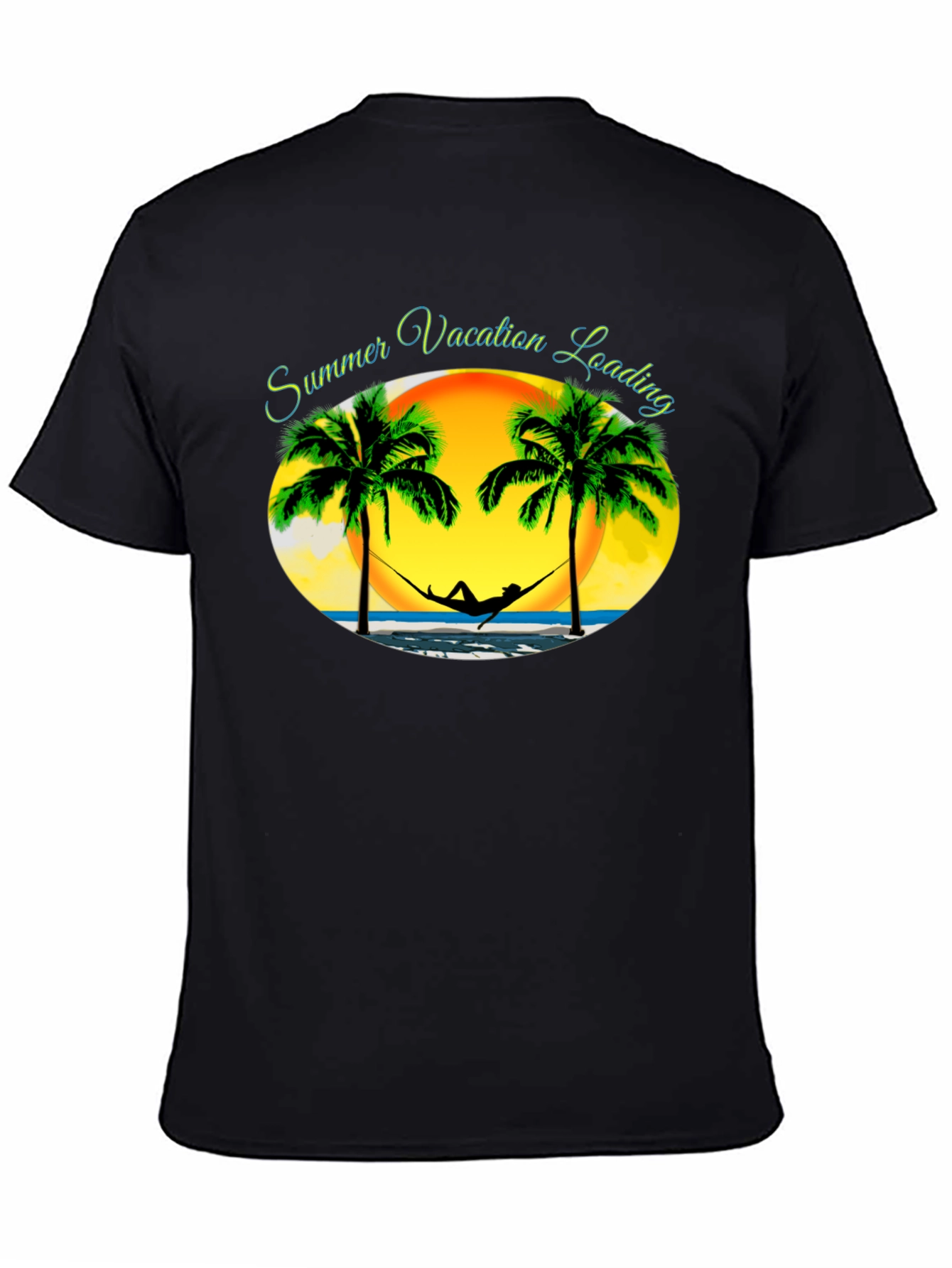 Summer Vacation Loading Black T-Shirt