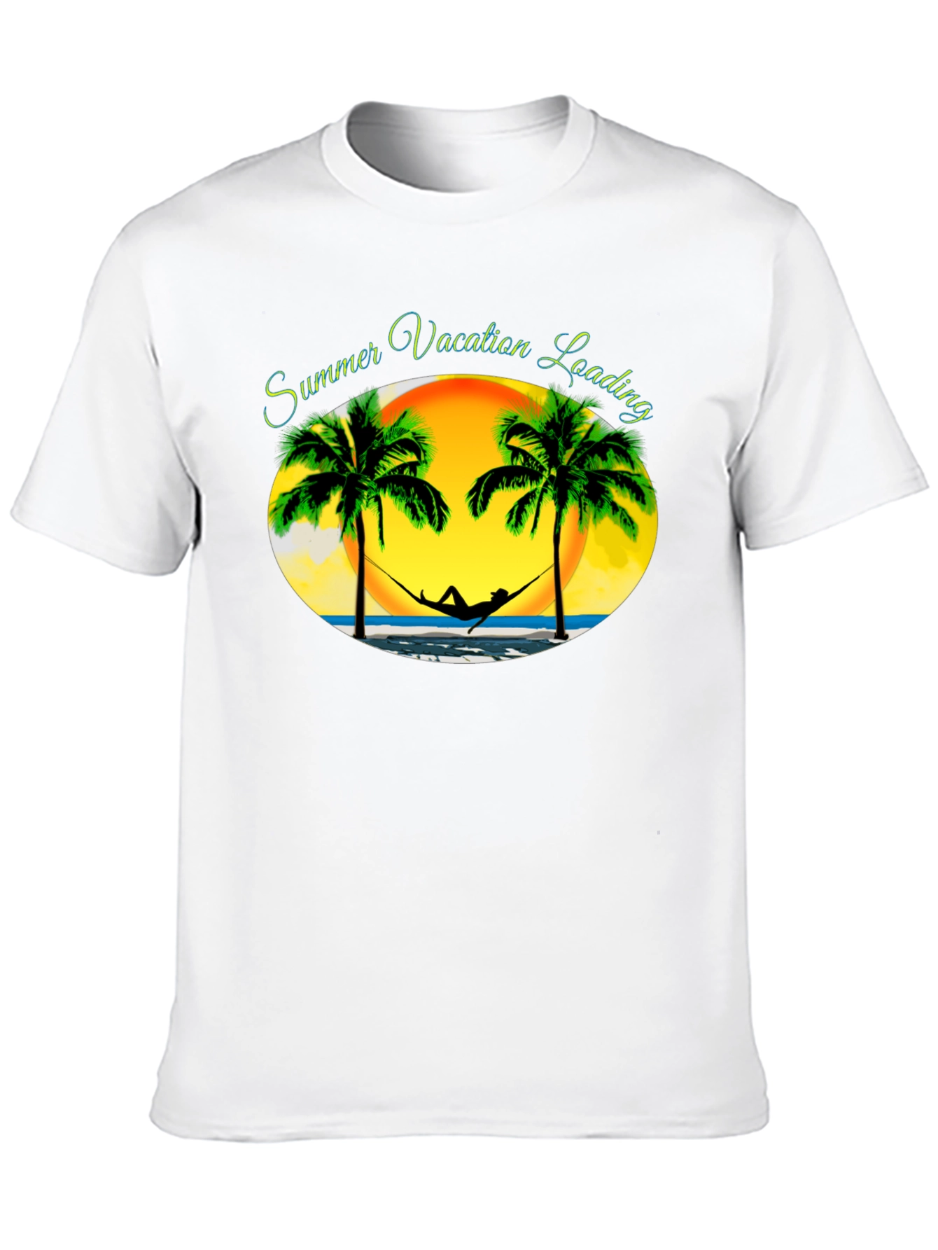 Summer Vacation Loading Black T-Shirt