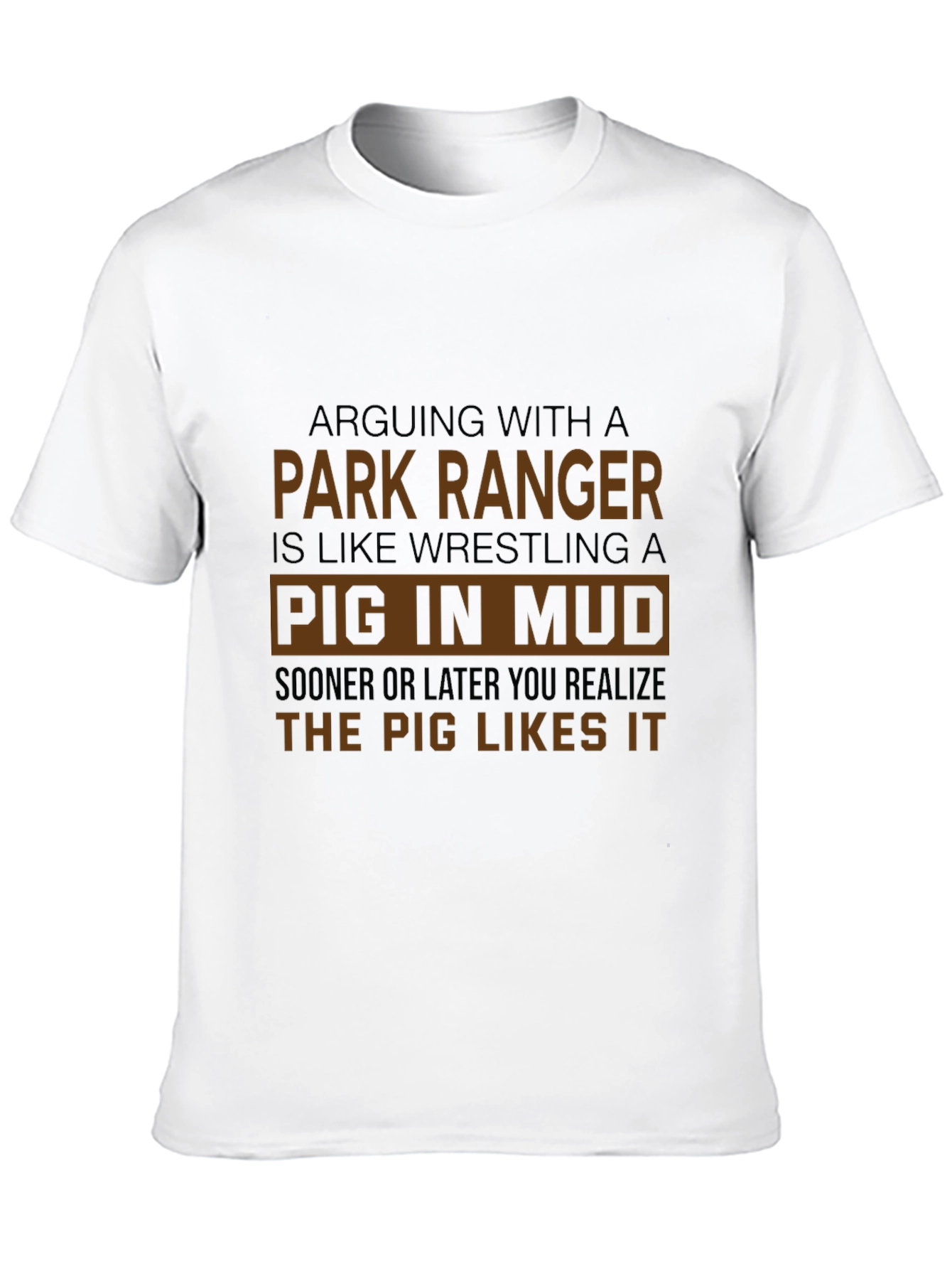 Park Ranger Pig in Mud Graphic Tee