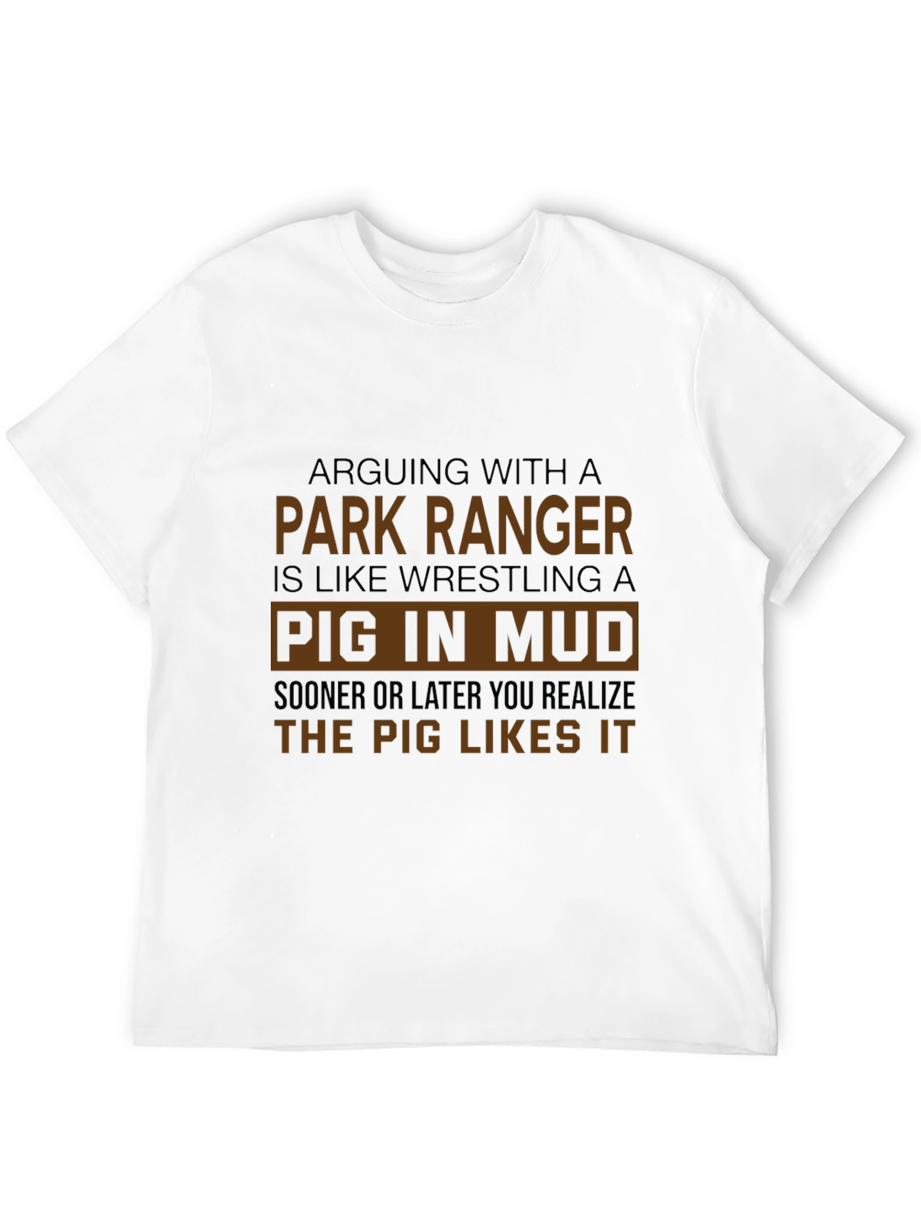 Park Ranger Pig in Mud Graphic Tee