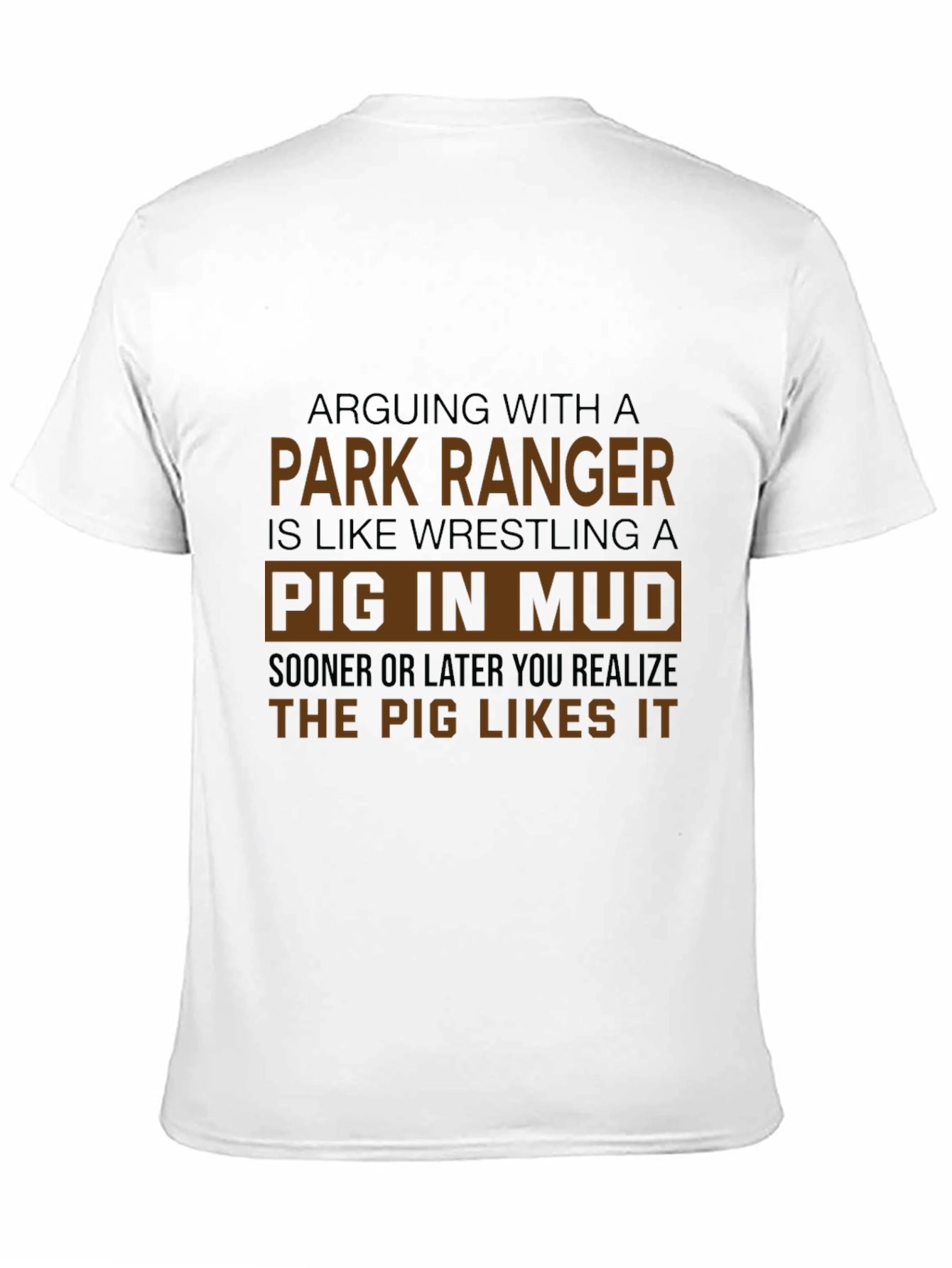 Park Ranger Pig in Mud Graphic Tee