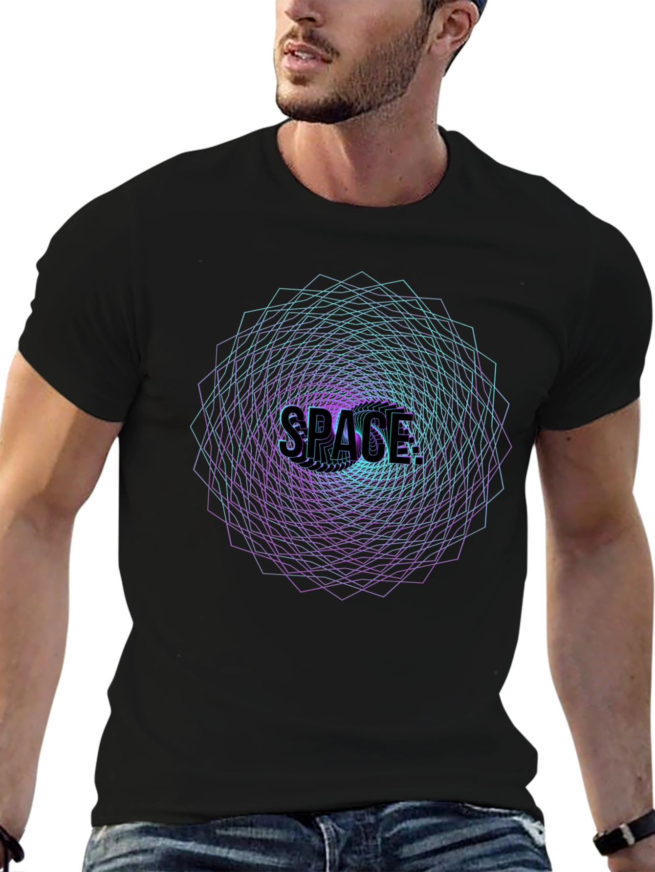 Space Vortex Graphic Tee - Premium Comfort