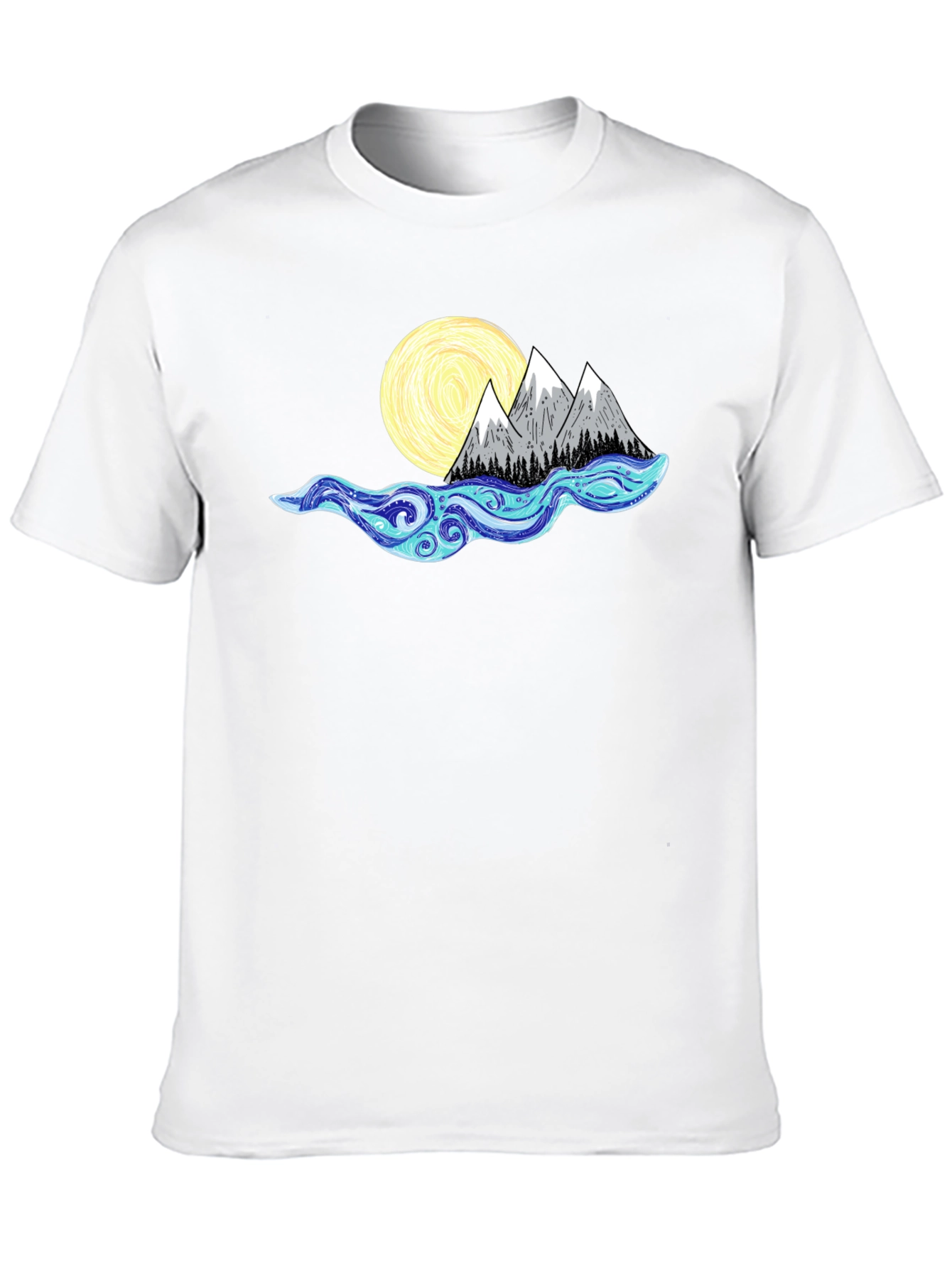 Mountain Moon Graphic Tee - Black