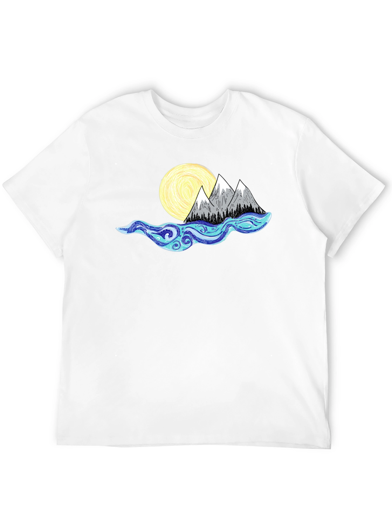 Mountain Moon Graphic Tee - Black