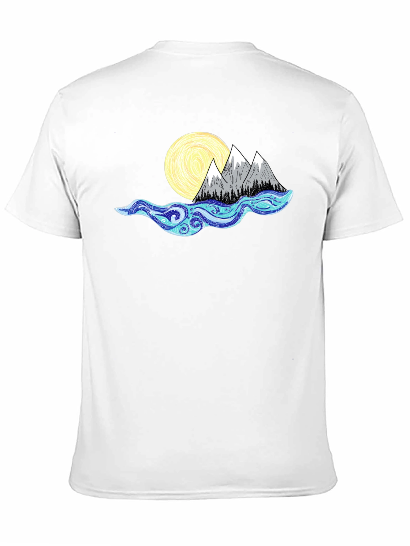 Mountain Moon Graphic Tee - Black