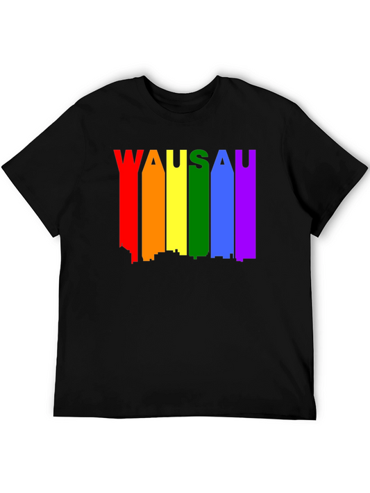 Wausau Pride T-Shirt - Rainbow Cityscape Tee