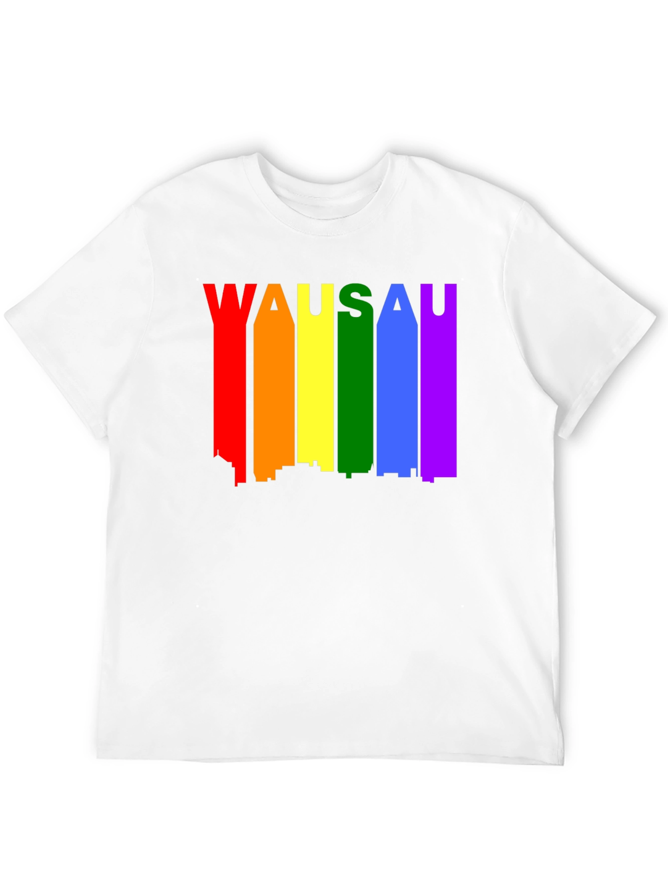Wausau Pride T-Shirt - Rainbow Cityscape Tee