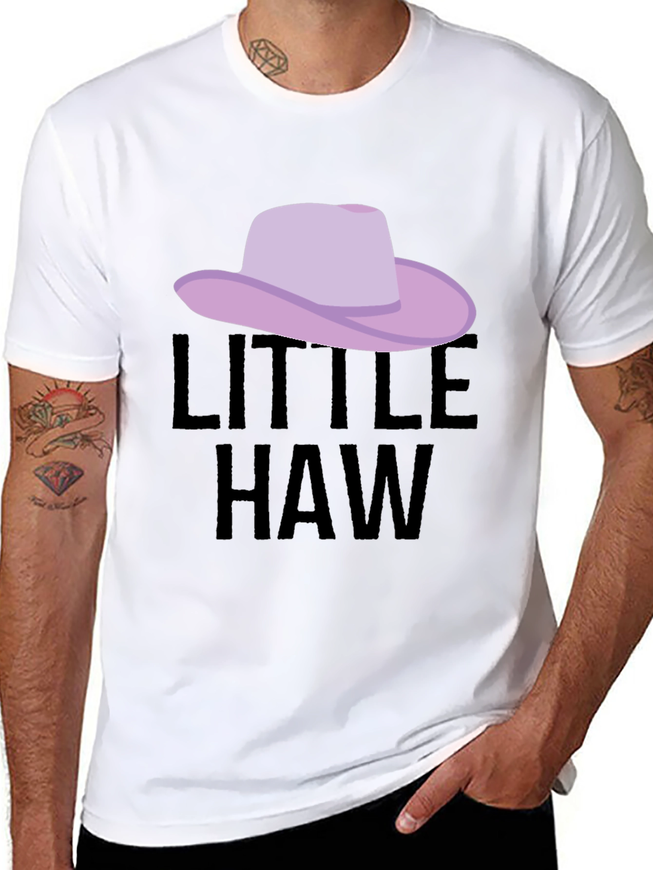 Little Haw T-Shirt - Novelty Cowboy Hat Tee