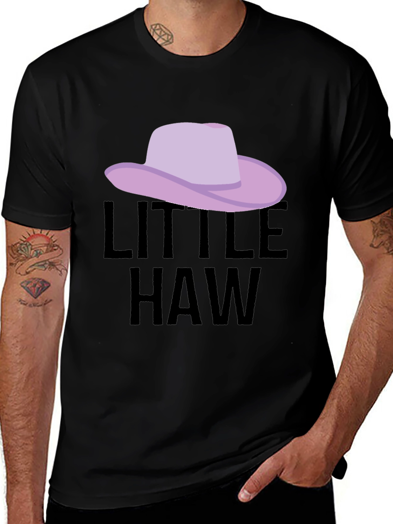 Little Haw T-Shirt - Novelty Cowboy Hat Tee