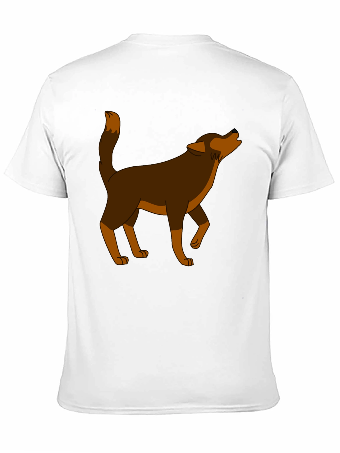Cartoon Wolf Graphic Tee - Black