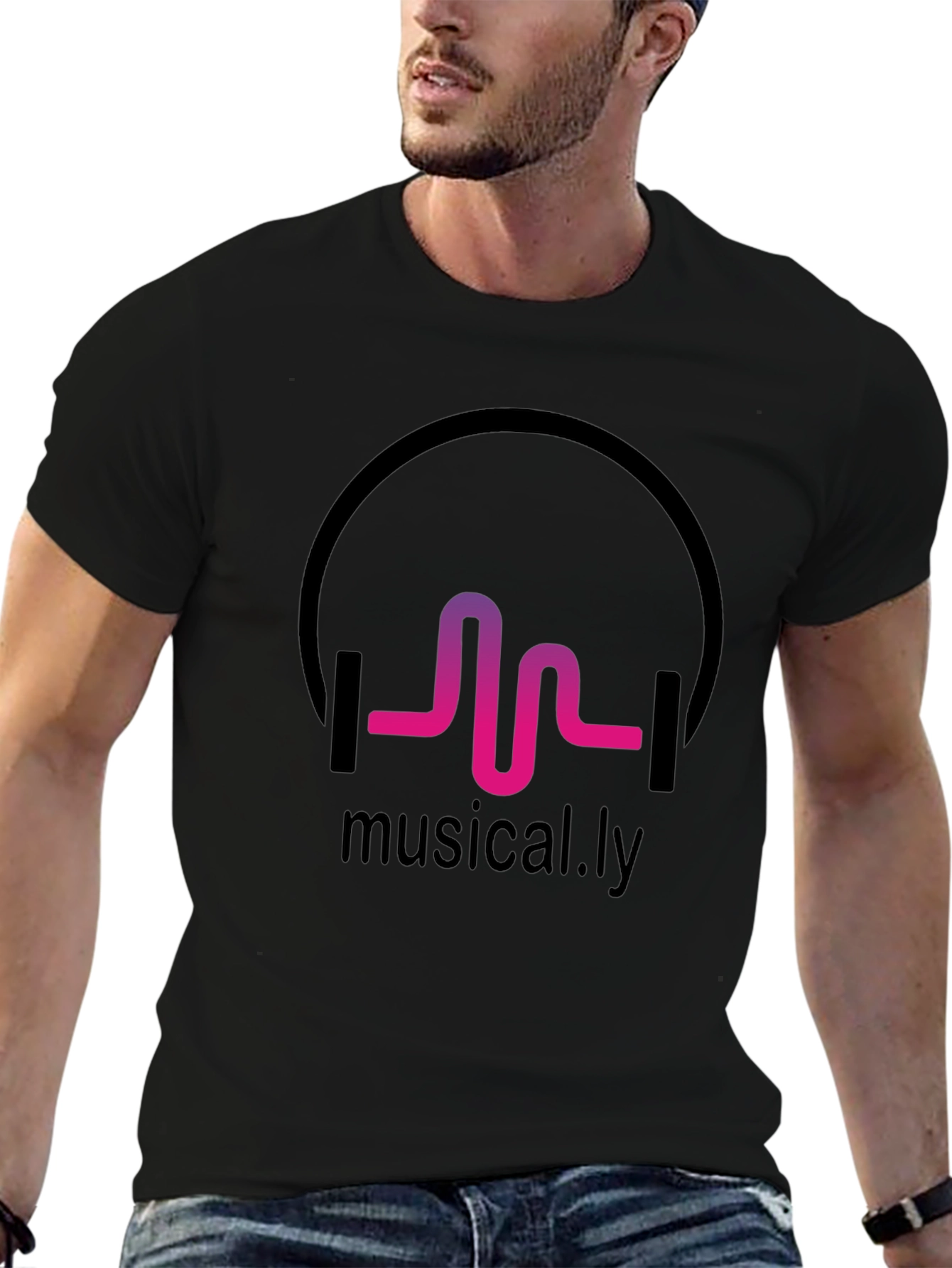 Musical.ly Black Graphic Tee