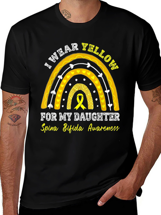 I Wear Yellow Rainbow Spina Bifida Awareness T-Shirt