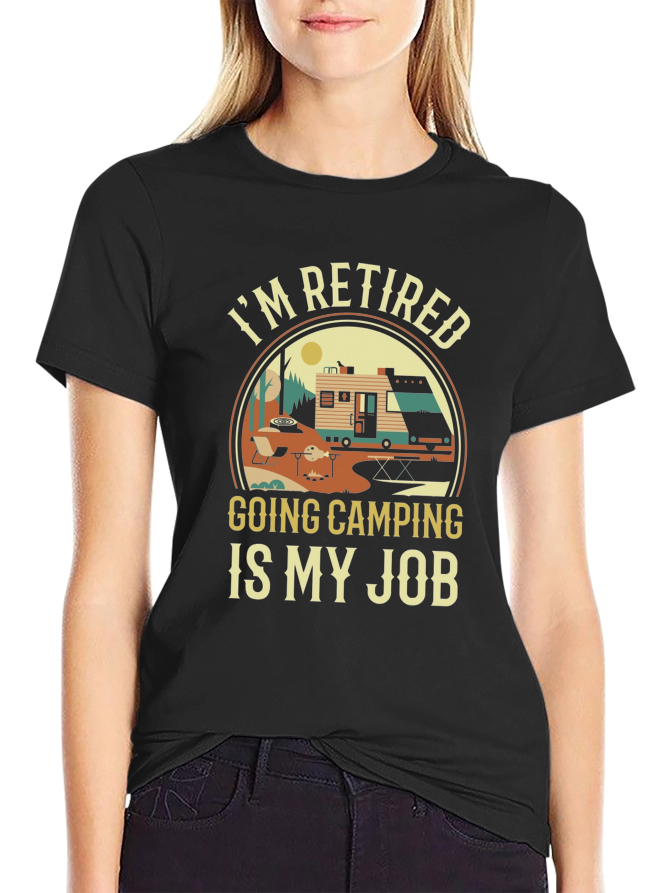 Retired Camping Job T-Shirt