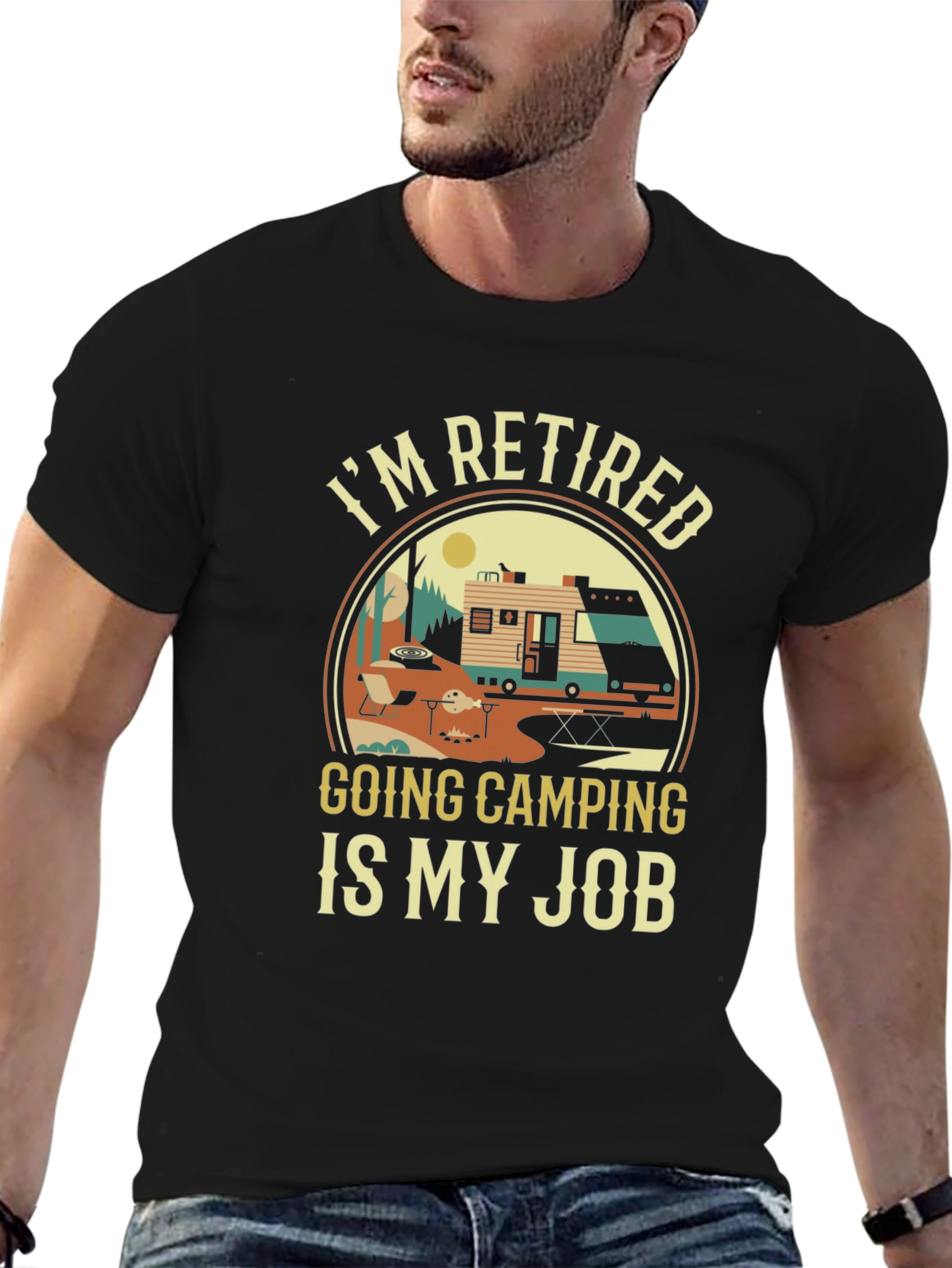 Retired Camping Job T-Shirt
