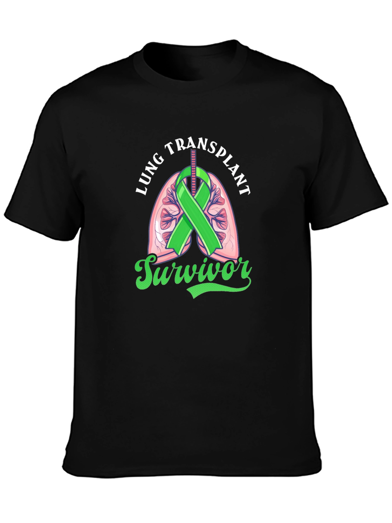 Lung Transplant Survivor Black T-Shirt