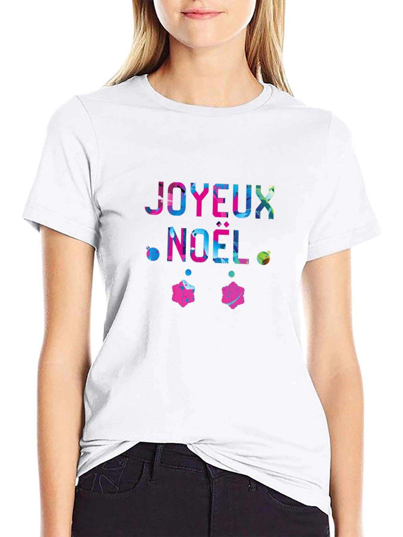 Joyeux Noel Graphic Tee - Festive Holiday Shirt