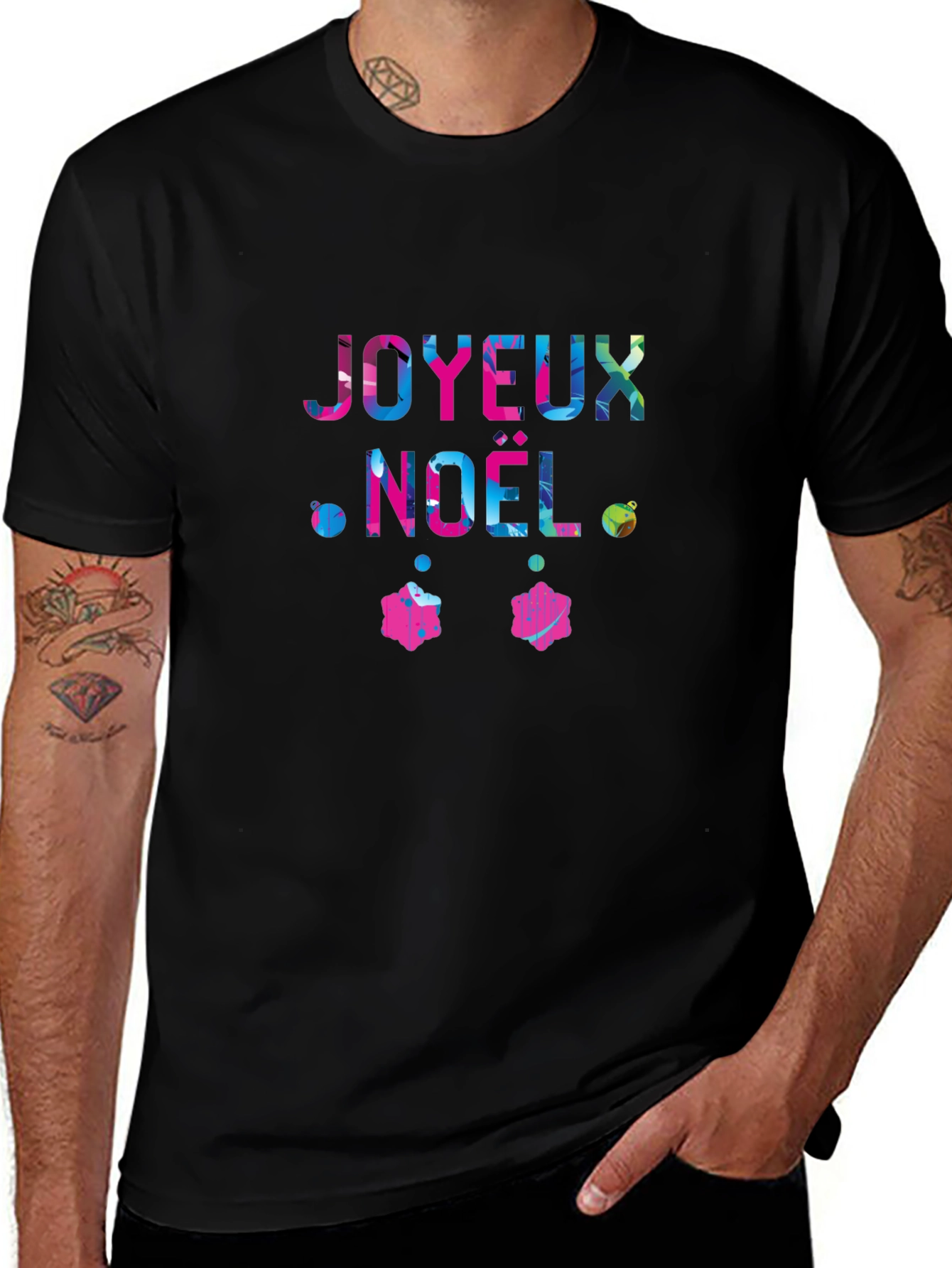 Joyeux Noel Graphic Tee - Festive Holiday Shirt