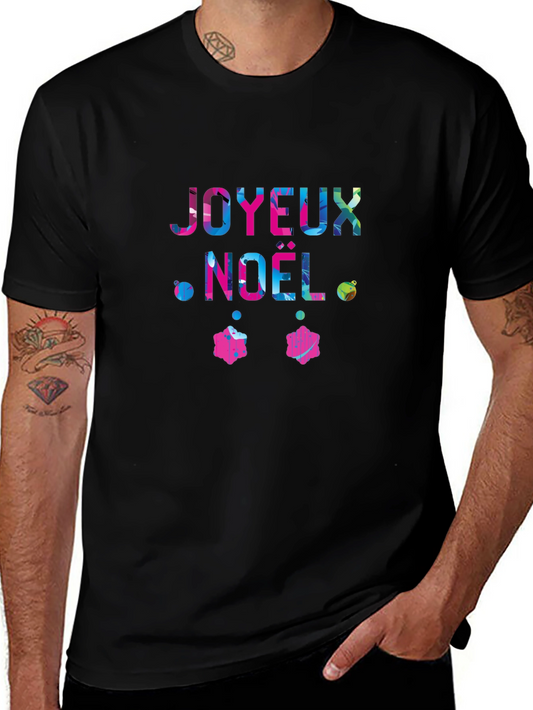 Joyeux Noel Graphic Tee - Festive Holiday Shirt