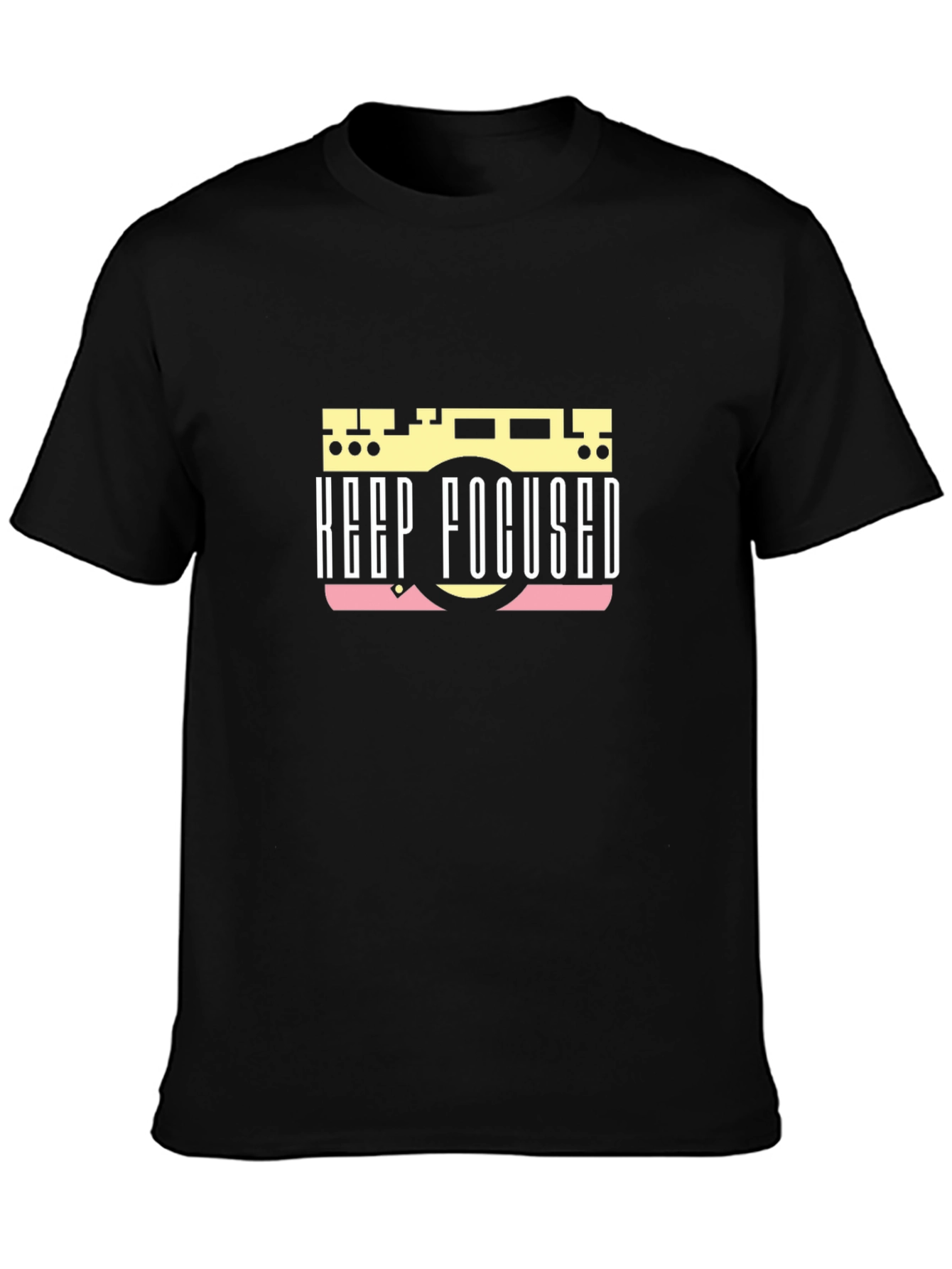 Keep Focused Graphic Tee - Black Cotton T-Shirt